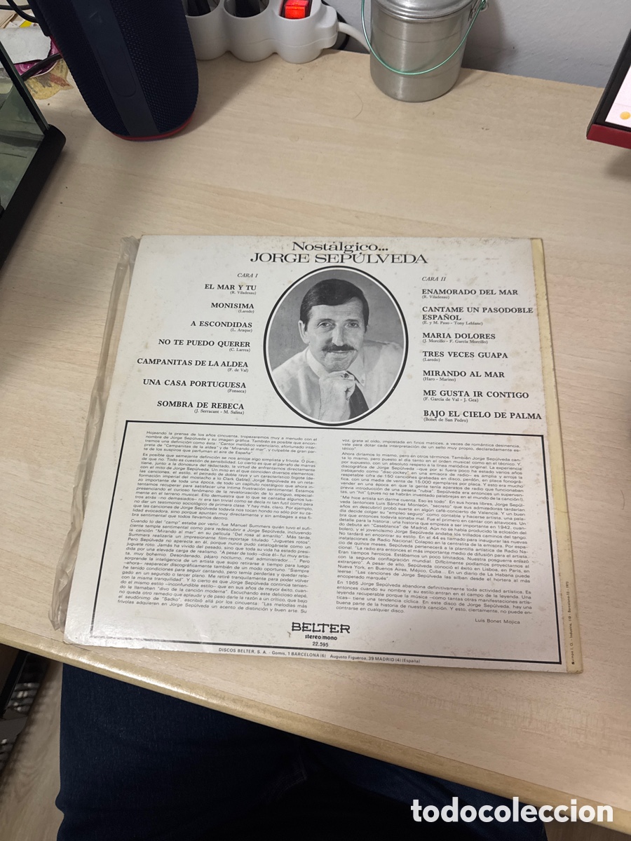 Discos de vinilo: DISCO VINILO JORGE SEPULVEDA NOST&Aacute;LGICO - Foto 4