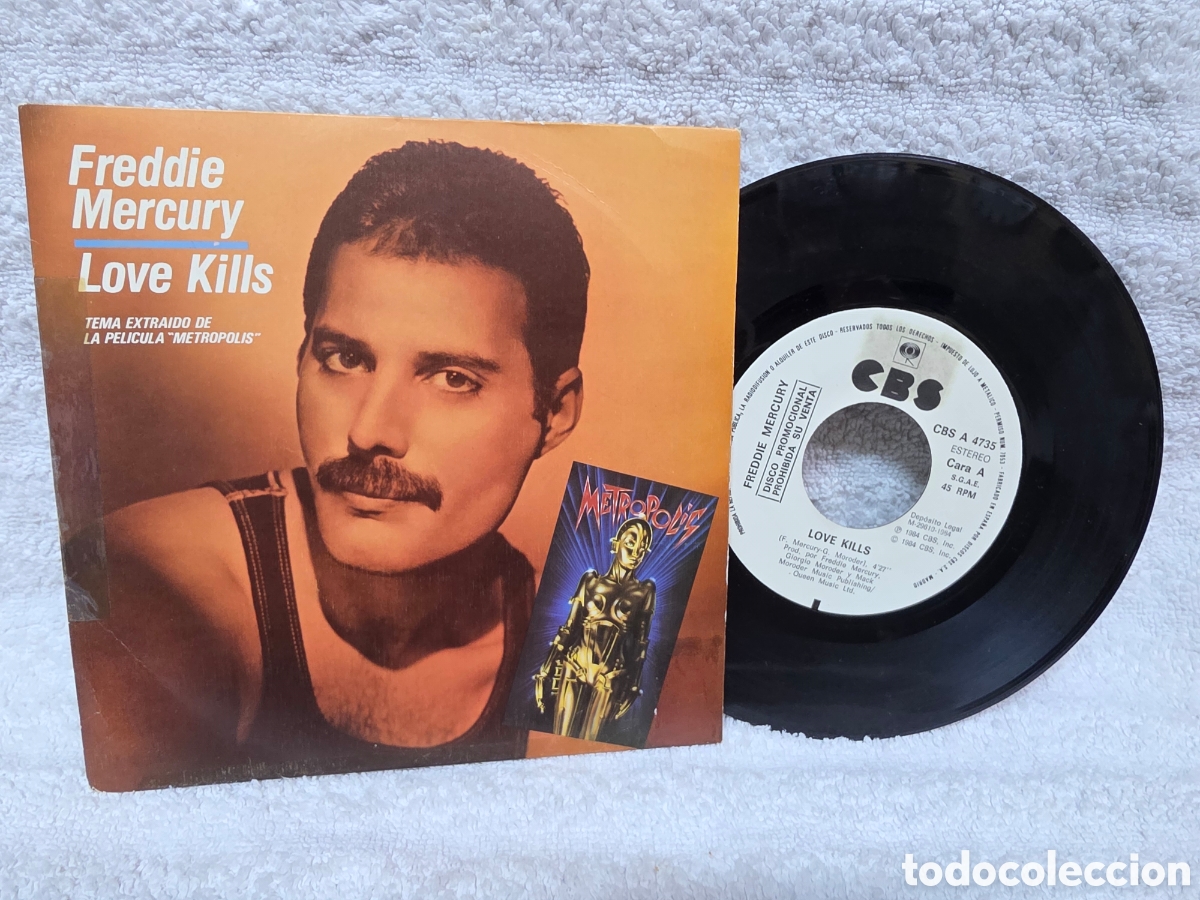 Discos de vinilo: Freddie Mercury &ndash; Love Kills 1984 Promo promocional espa&ntilde;ol