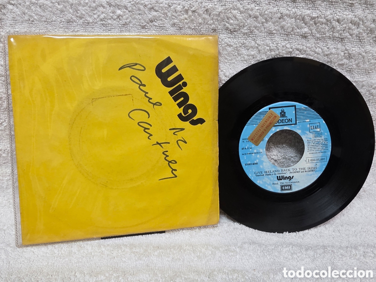 Discos de vinilo: Wings (2) &ndash; Give Ireland Back To The Irish Spain 1972 PROMO