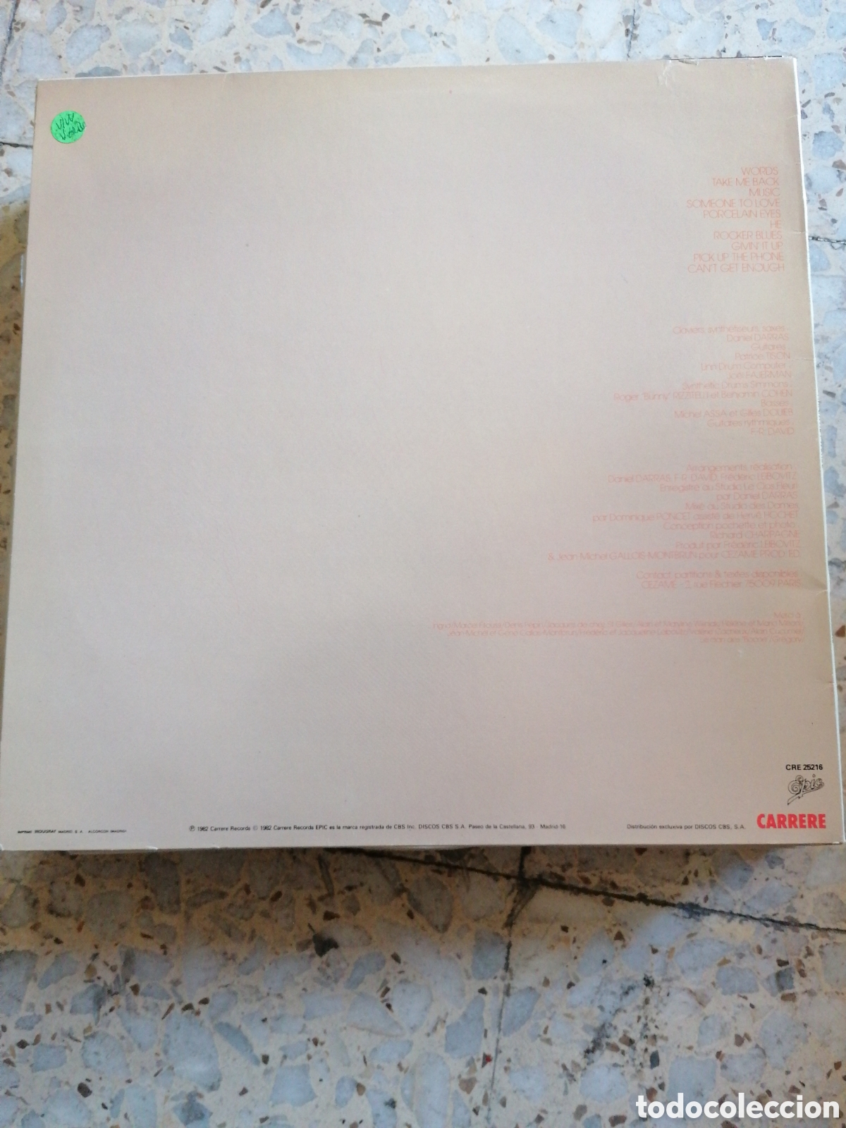 Discos de vinilo: LP F.R. DAVID WORDS 1982 ESPA&Ntilde;A EX - Foto 2