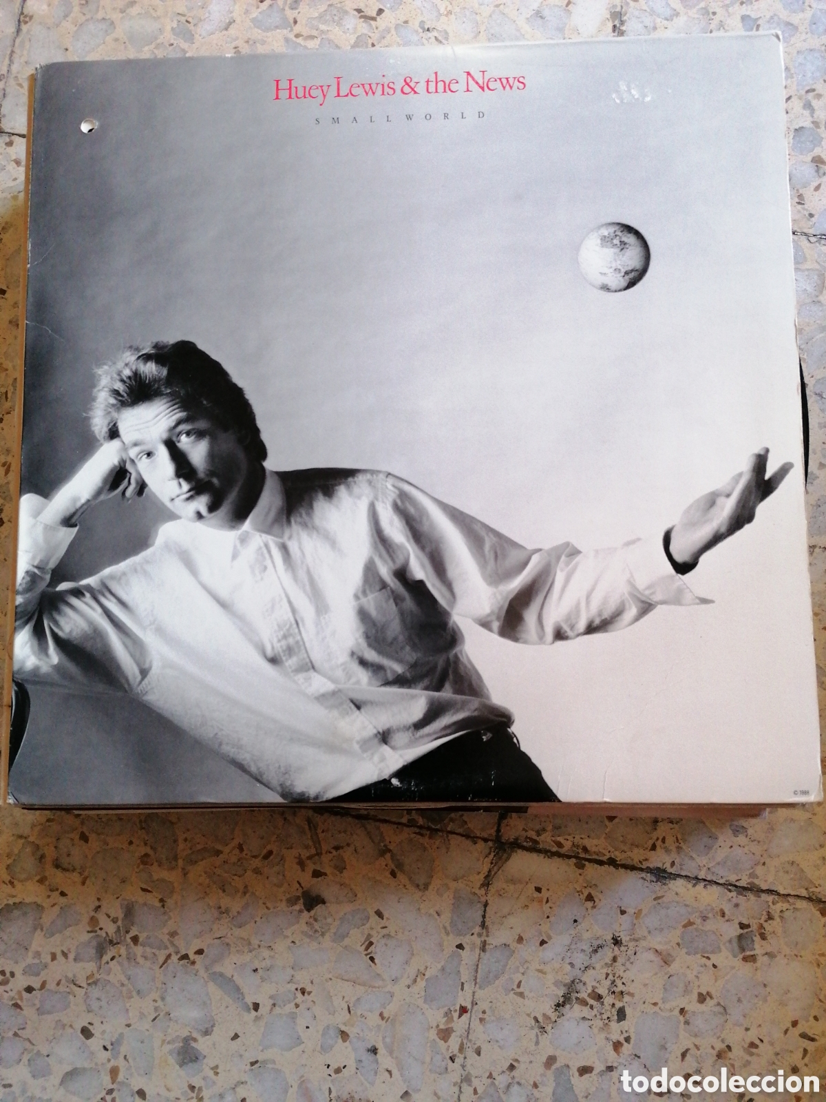 Vinyl-Schallplatten: LP HUEY LEWIS & THE NEWS SMALL WORLD 1988 USA INSERT EX