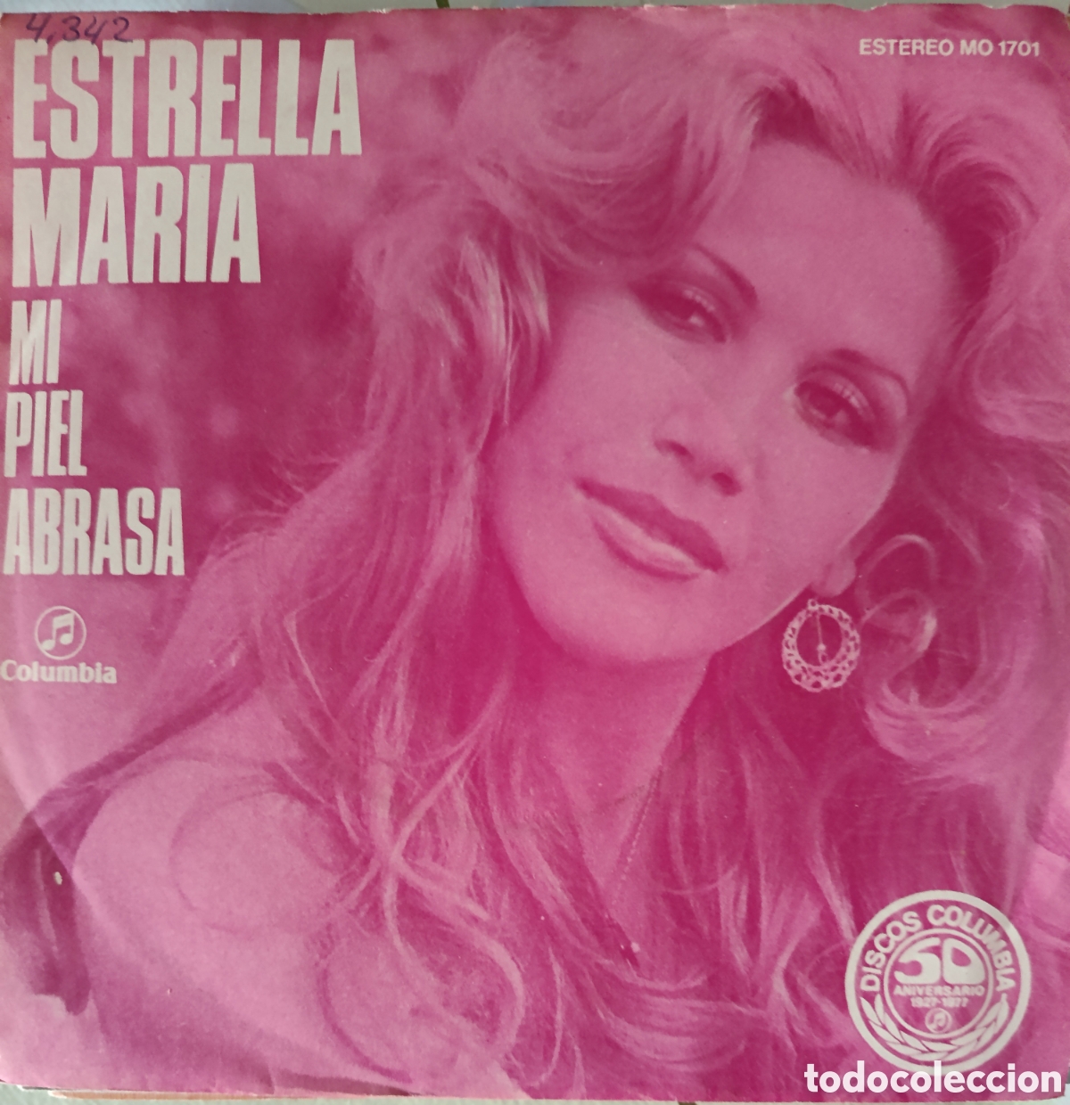 Discos de vinilo: Estrella Mar&iacute;a single sello Columbia editado en Espa&ntilde;a a&ntilde;o 1977 promocional.