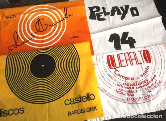 Discos de vinilo: Lote 4 Bolsas para LPs - Tiendas Discos Barcelona A&ntilde;os 80
