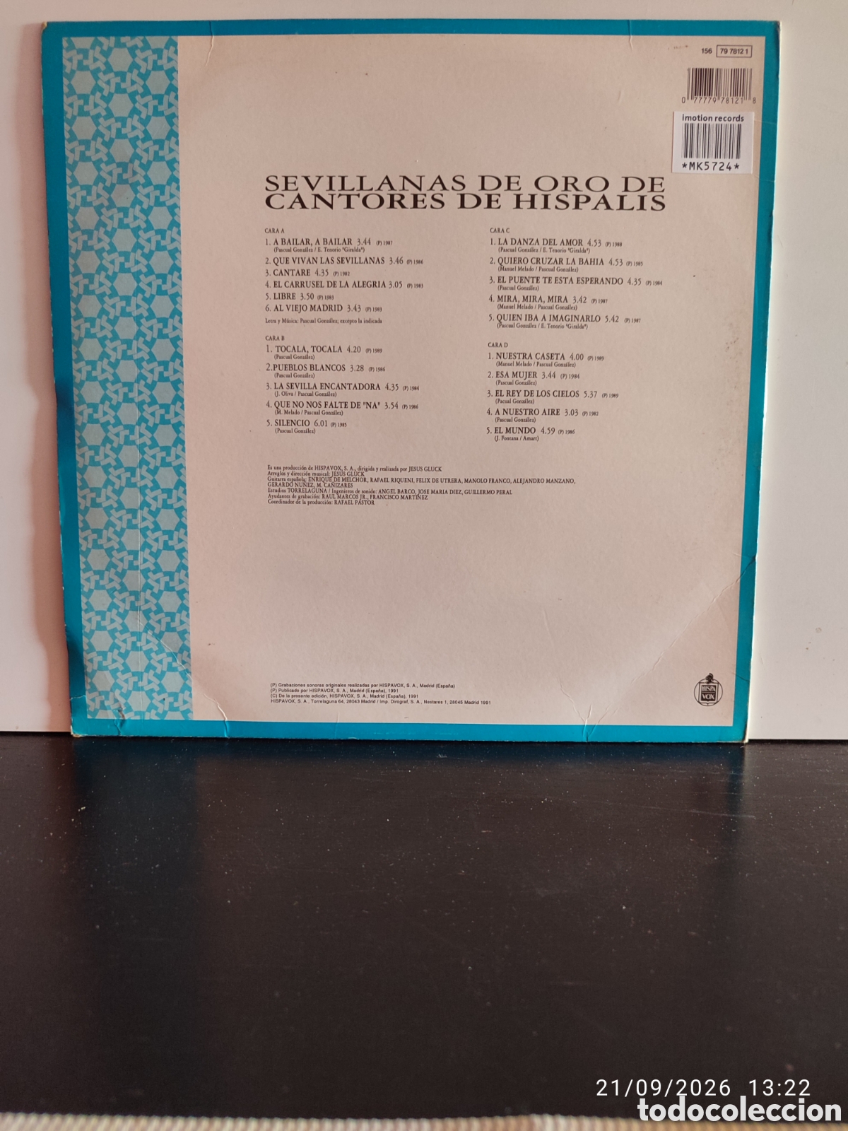 Discos de vinilo: Cantores De H&iacute;spalis &ndash; Sevillanas De Oro De Cantores De Hispalis - Foto 2