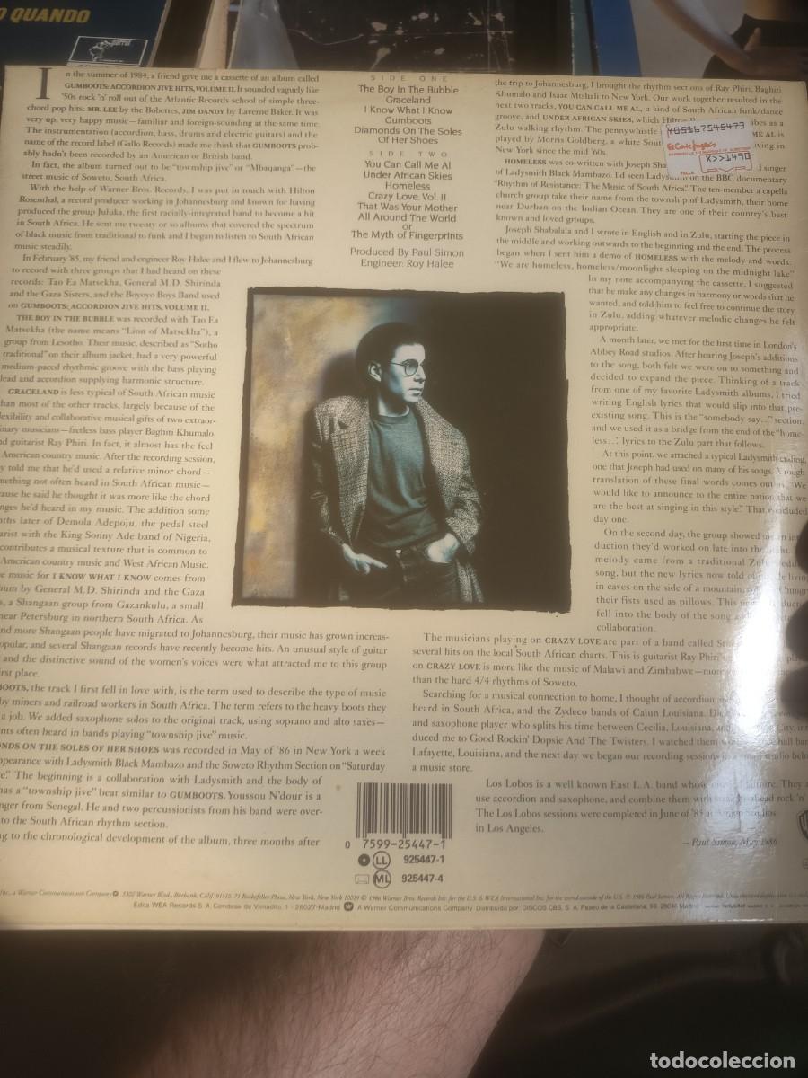 Discos de vinilo: DISCO LP PAUL SIMON,( GRACELAND) - Foto 2