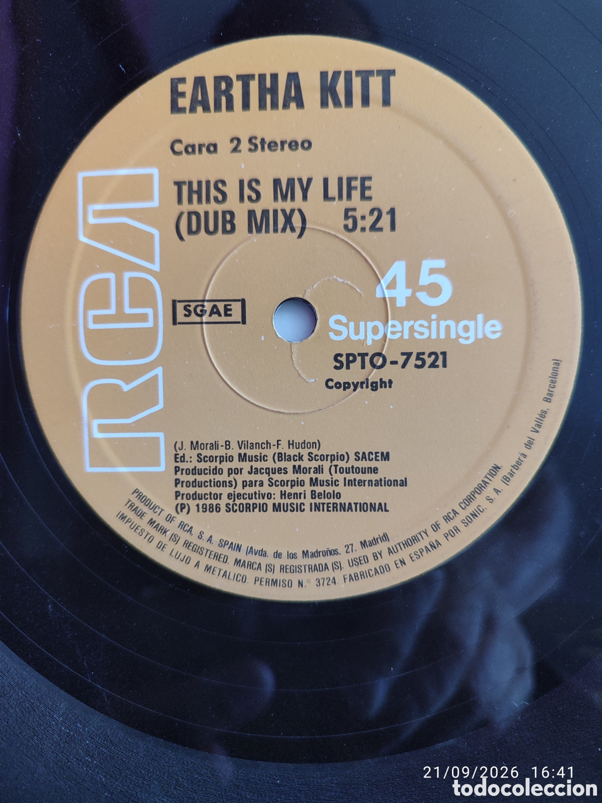 Discos de vinilo: Eartha Kitt &ndash; This Is My Life (Esta Es Mi Vida) - Foto 2