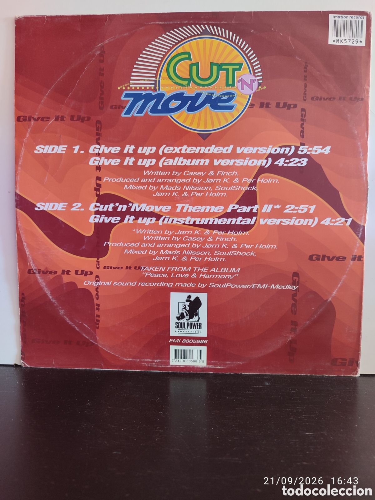 Discos de vinilo: Cut N Move &ndash; Give It Up - Foto 2