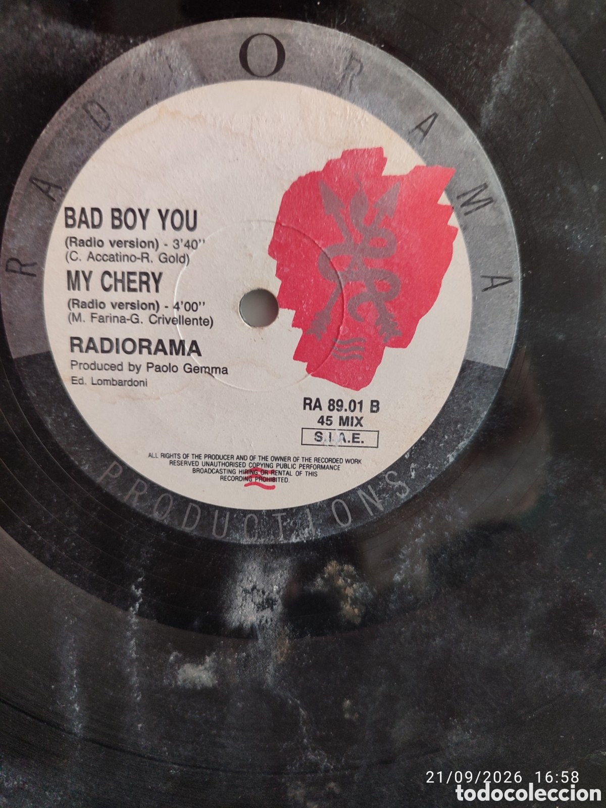 Discos de vinilo: Radiorama &ndash; Bad Boy You - Foto 2