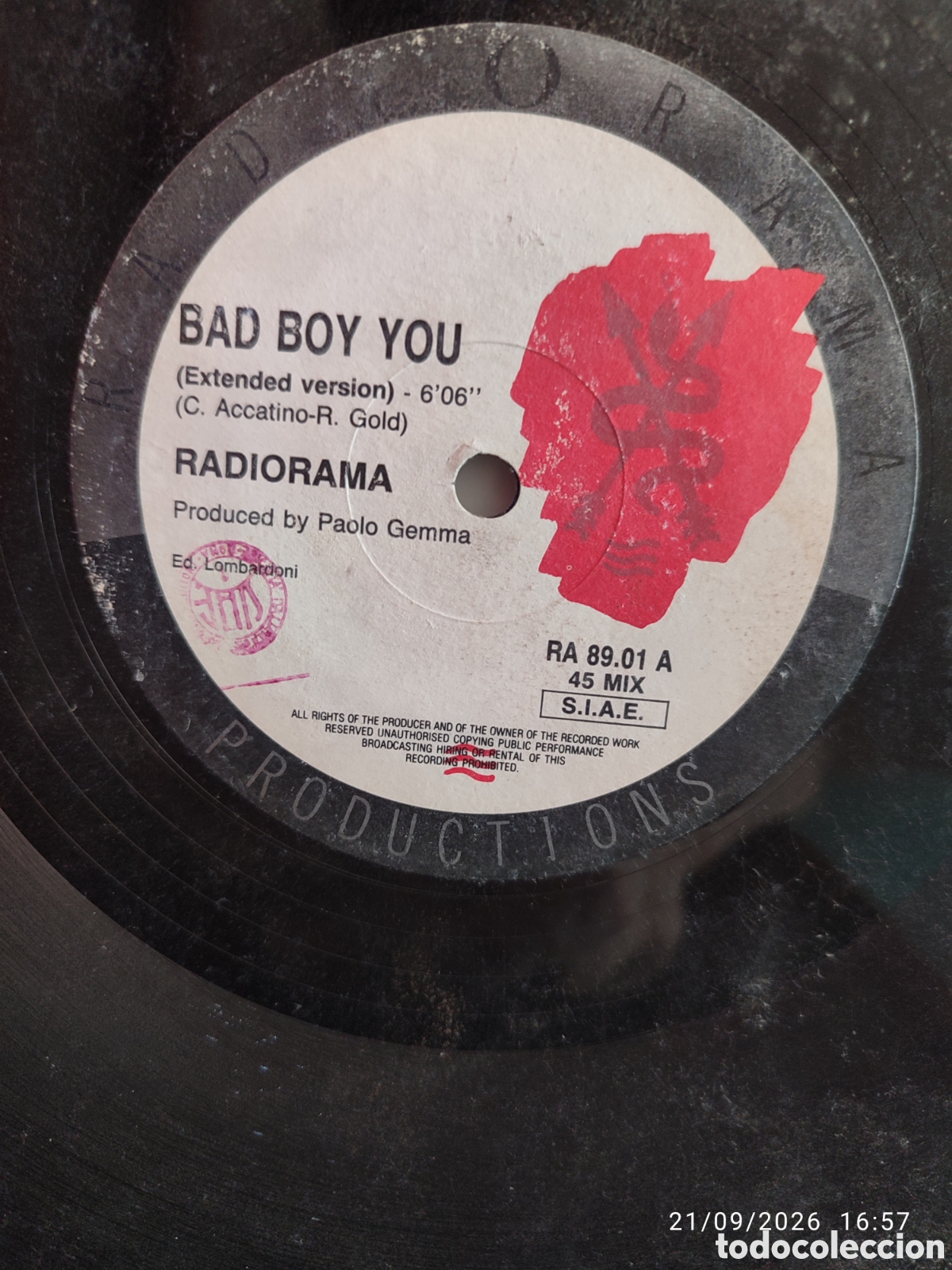 Discos de vinilo: Radiorama &ndash; Bad Boy You - Foto 1