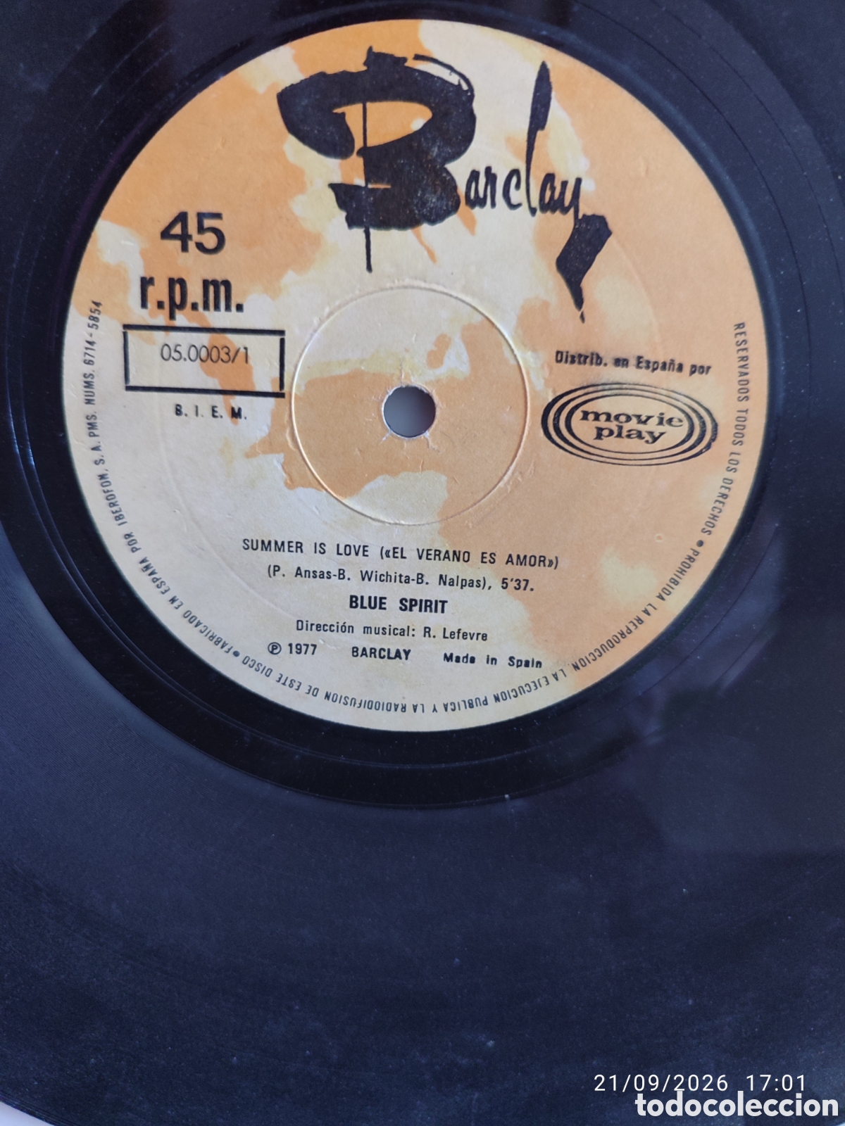 Discos de vinilo: Ayla Algan / Blue Spirit &ndash; Tchaka Tchaka Zuktu / Summer Is Love - Foto 2