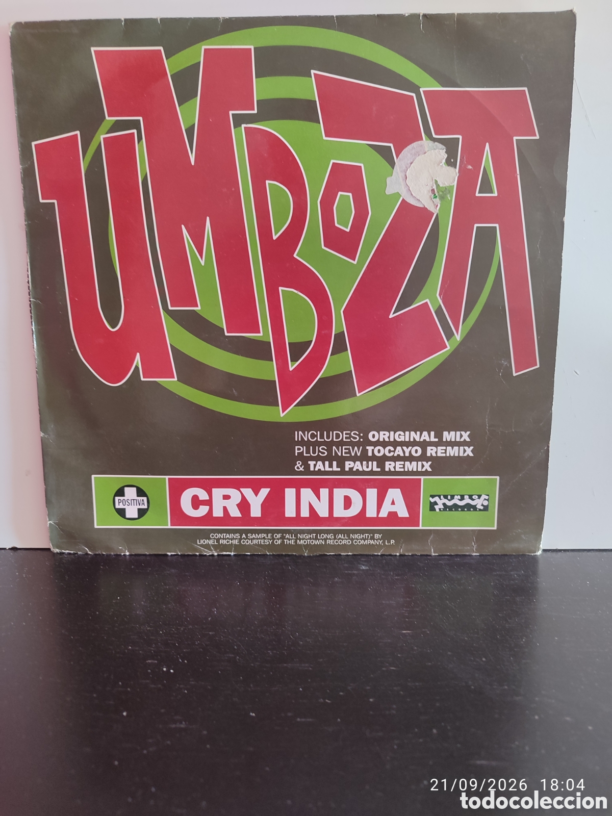 Discos de vinilo: Umboza &ndash; Cry India VINILO