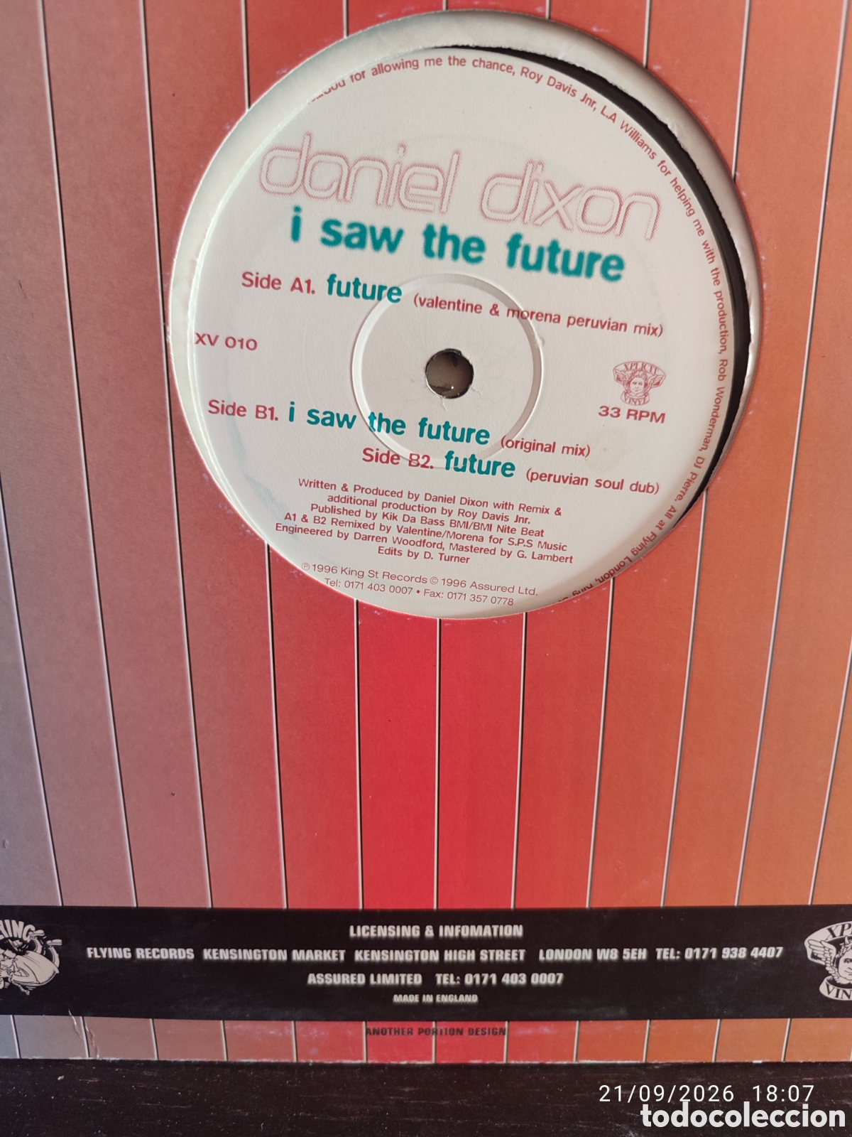 Discos de vinilo: Daniel Dixon &ndash; I Saw The Future - Foto 2
