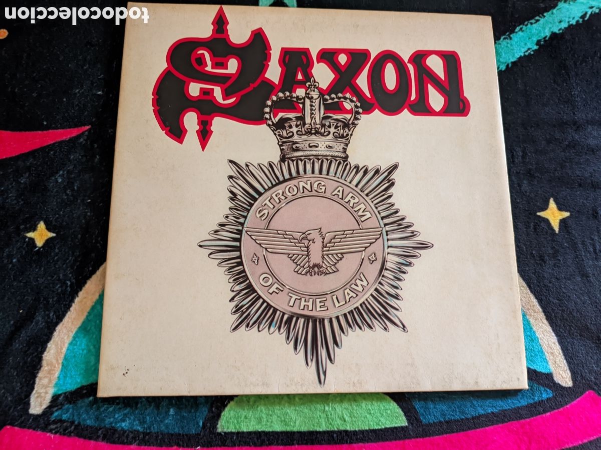 Discos de vinilo: Saxon &ndash; Strong Arm Of The Law, France 1980, gatefold