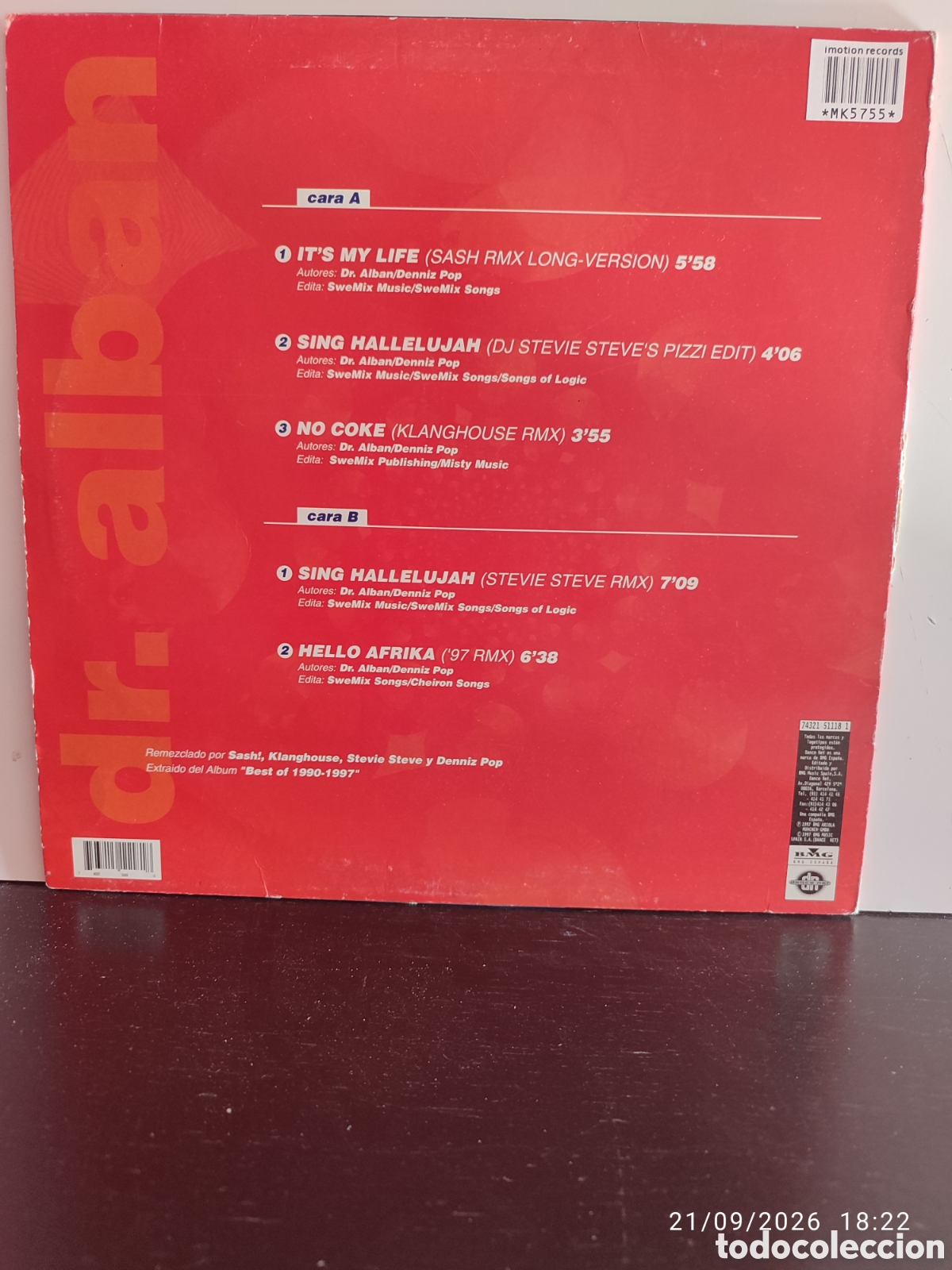 Discos de vinilo: Dr. Alban &ndash; The 97 Remixes - Foto 2