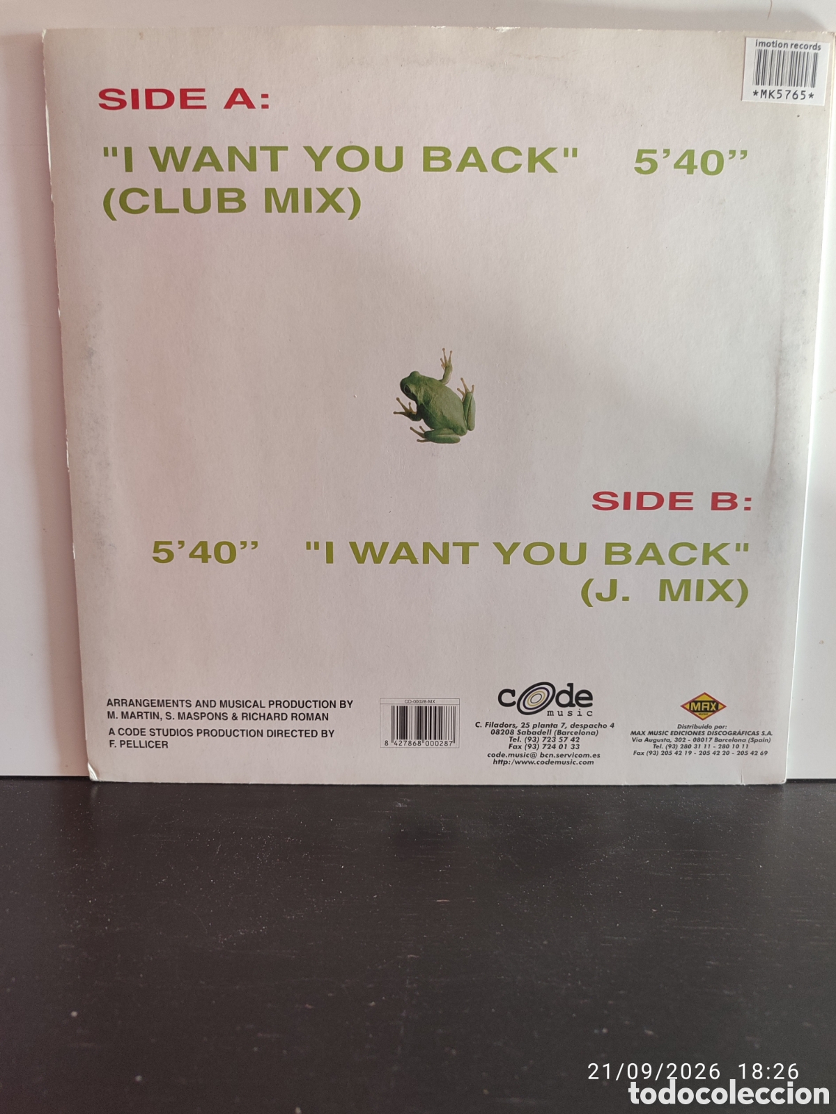 Discos de vinilo: Trax &ndash; I Want You Back - Foto 2