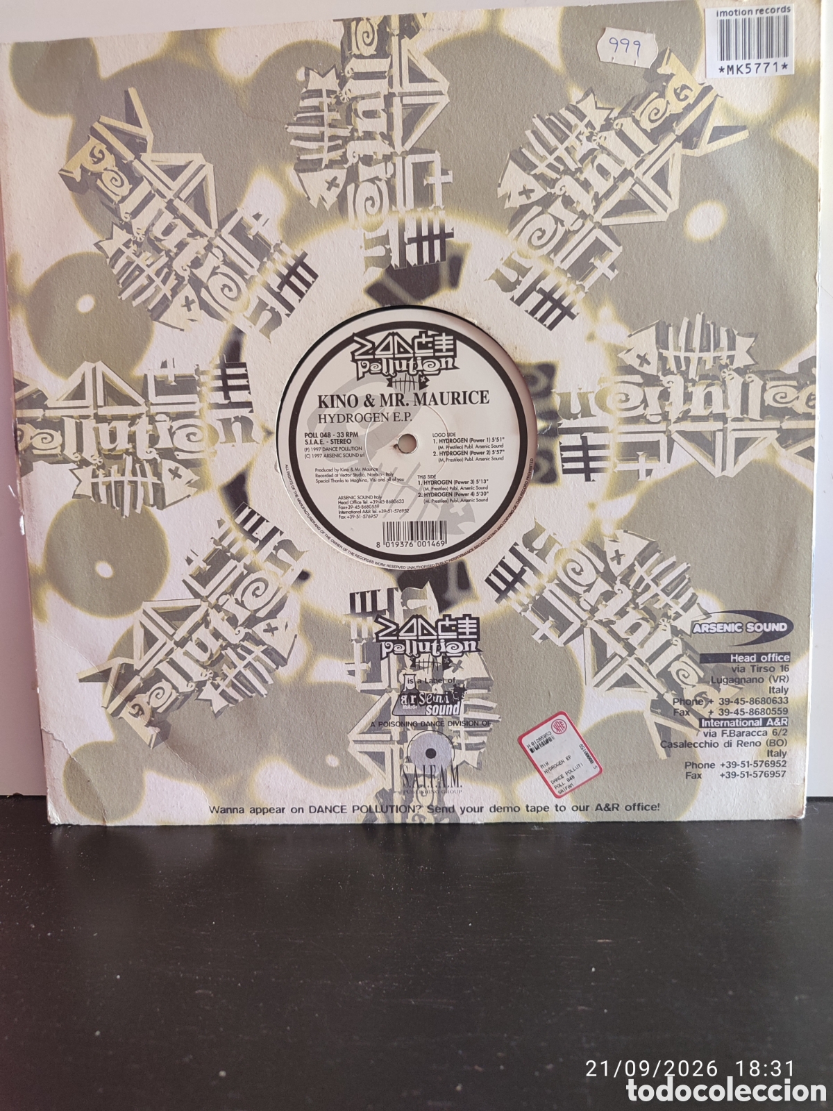 Discos de vinilo: Kino & Mr. Maurice &ndash; Hydrogen EP - Foto 2