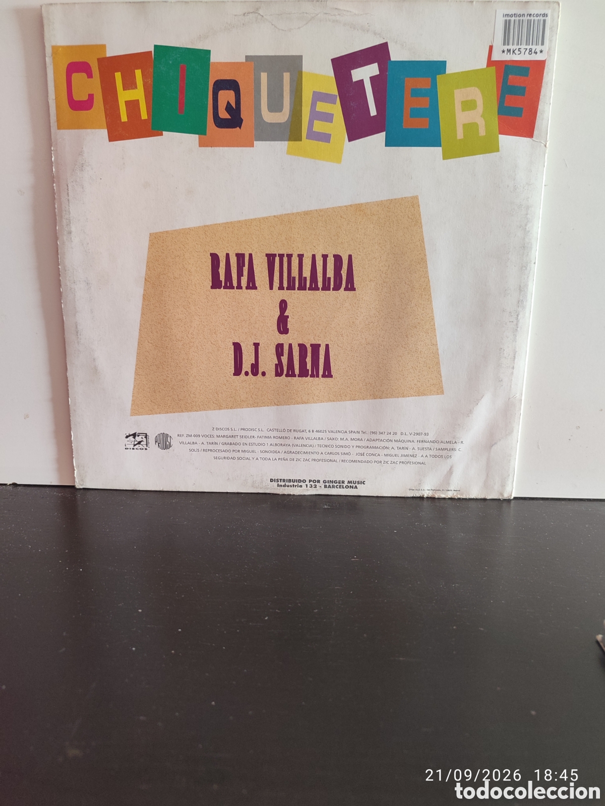 Discos de vinilo: Rafa Villalba & DJ Sarna &ndash; Chiquetere - Foto 2