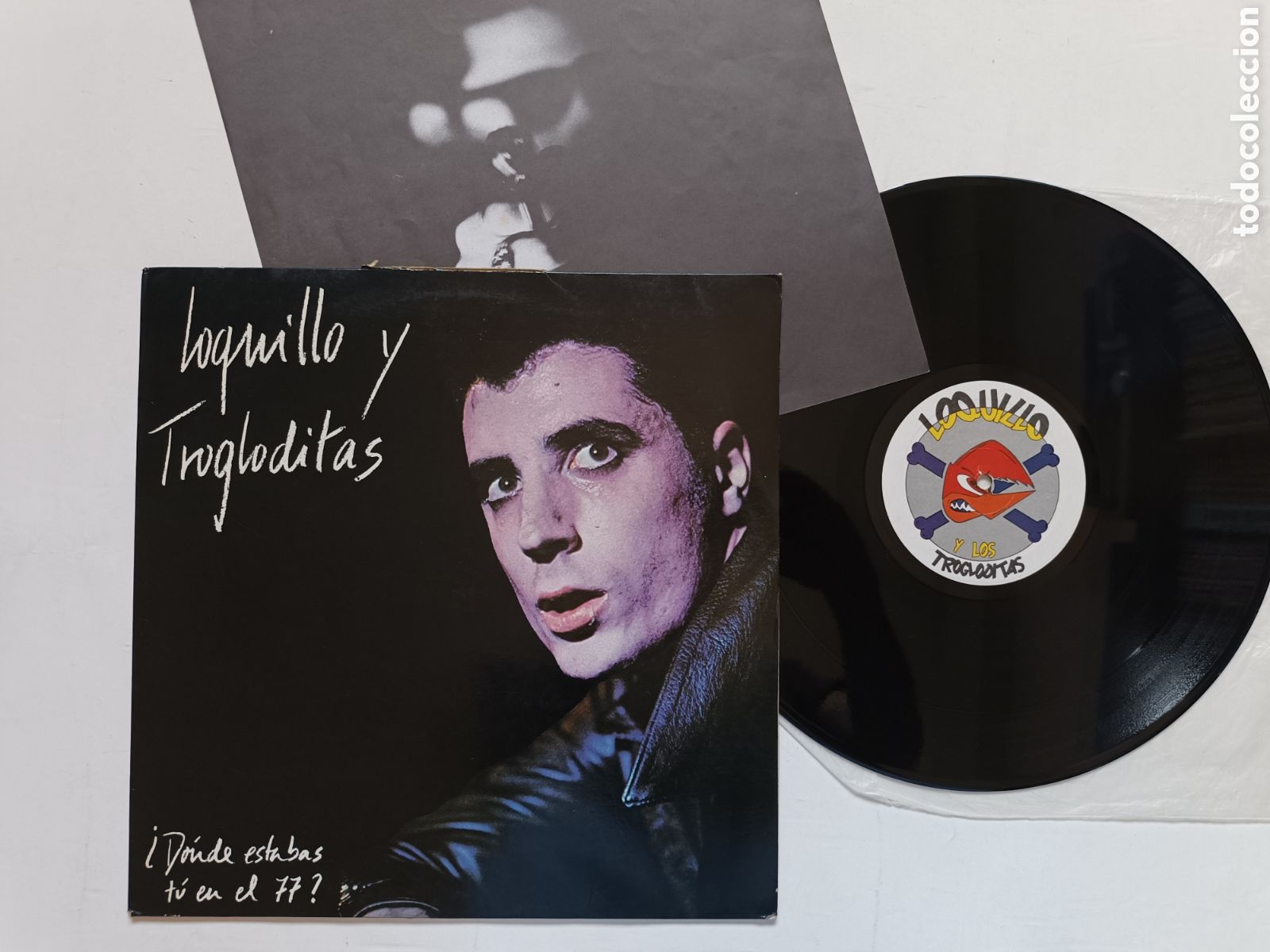 Discos de vinilo: Mini LP: LOQUILLO Y LOS TROGLODITAS &iquest;D&oacute;nde estabas t&uacute; en el 77? (3 Cipreses / DRO, 1984) con inserto