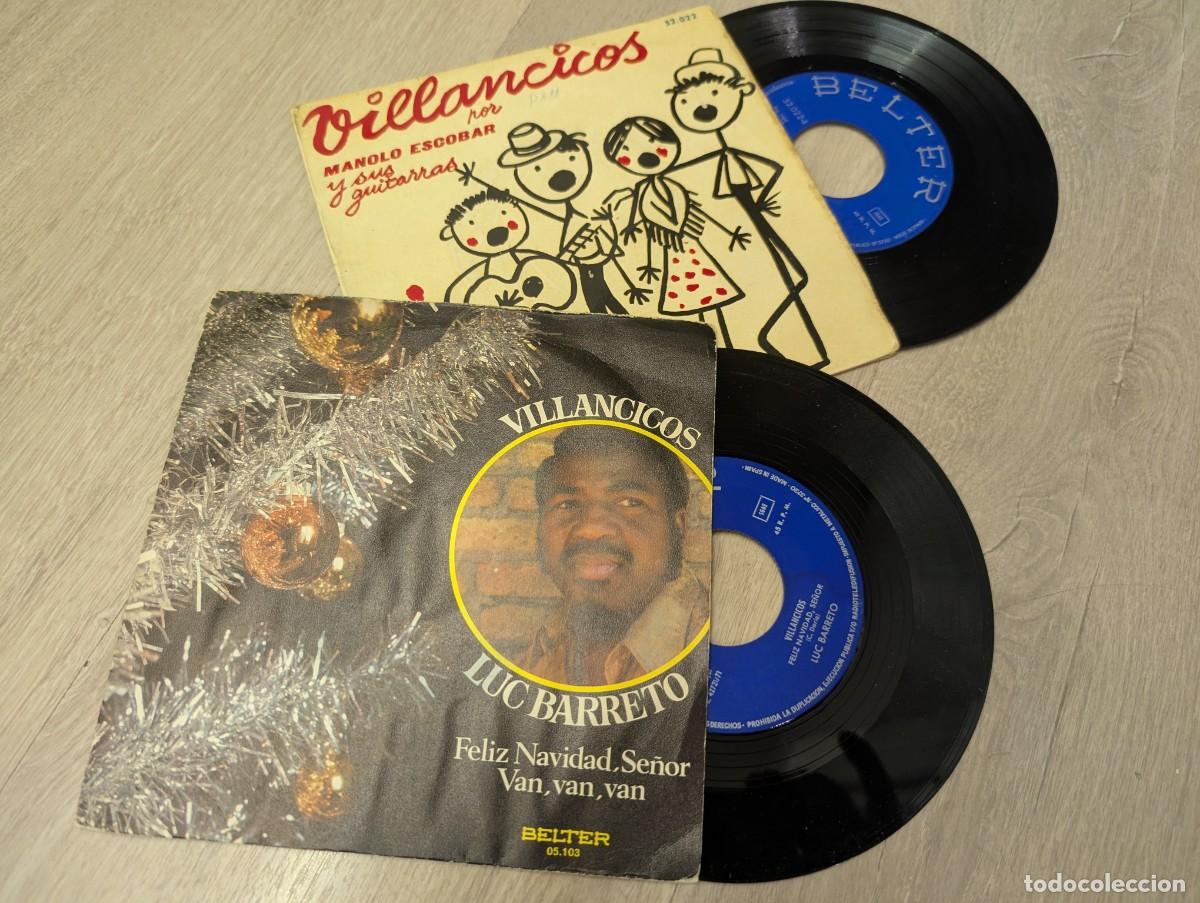 Discos de vinilo: LOTE DE 2 SINGLES , EP&acute;S - CANCIONES DE NAVIDAD - MANOLO ESCOBAR Y LUC BARRETO ..VER FOTOS