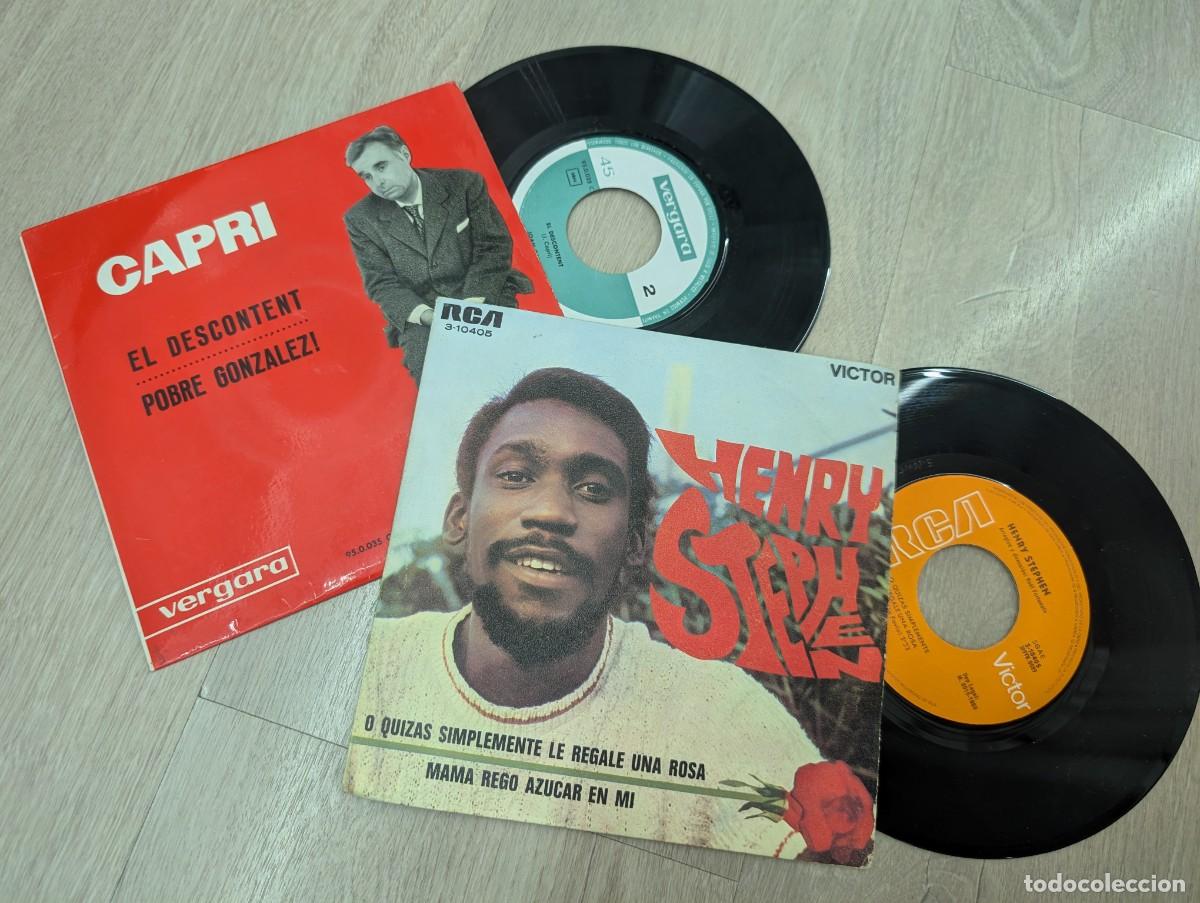 Discos de vinilo: LOTE DE 2 SINGLES DE MUSICA ESPA&Ntilde;OLA DE HENRY STEPHEN Y DE CAPRI , CANTAUTOR ...VER FOTOS