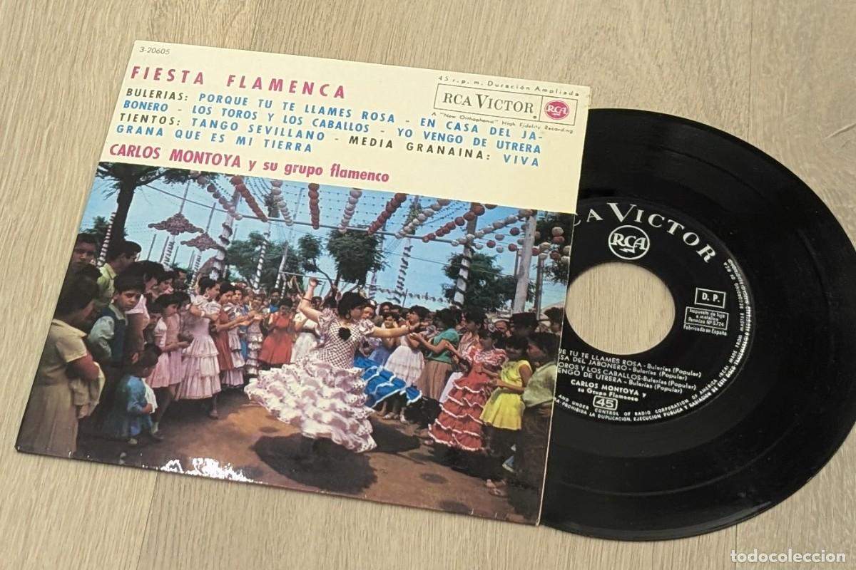 Discos de vinilo: CARLOS MONTOYA Y SU GRUPO FLAMENCO - FIESTA FLAMENCA ..EP DE RCA DE 1963 - BUEN ESTADO