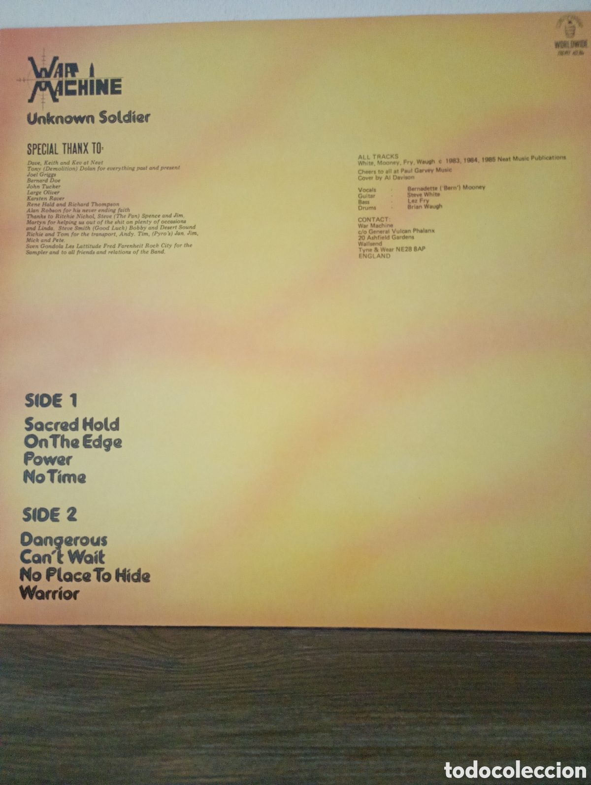 Discos de vinilo: War Machine, Unknown soldier 1986. - Foto 2