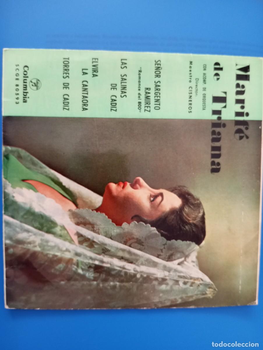 Discos de vinilo: MARIFE DE TRIANA, SE&Ntilde;OR SARGENTO, KAS SALINAS DE CADIZ, ELVIRA LA CANTAORA, TORRES DE CADIZ COLUMBIA