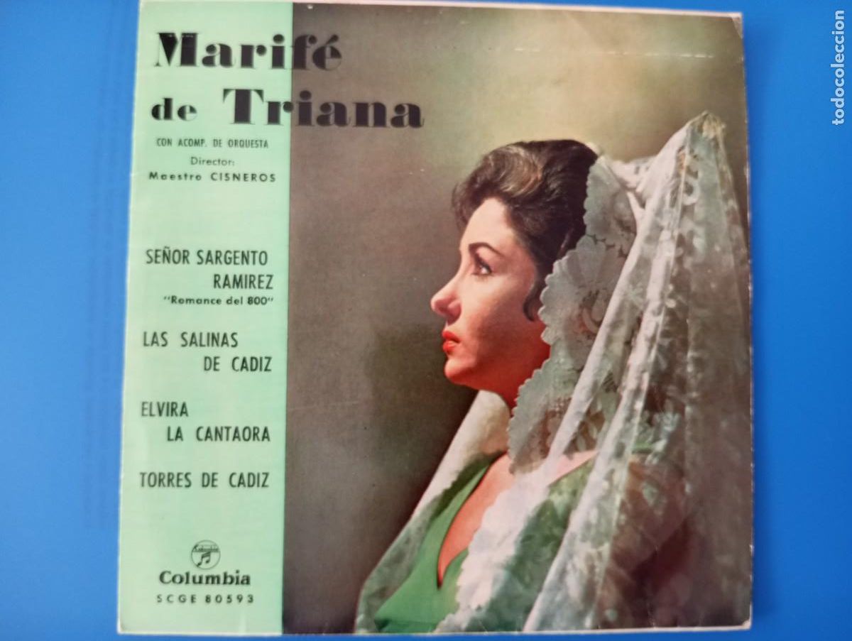 Discos de vinilo: MARIFE DE TRIANA, SE&Ntilde;OR SARGENTO, KAS SALINAS DE CADIZ, ELVIRA LA CANTAORA, TORRES DE CADIZ COLUMBIA