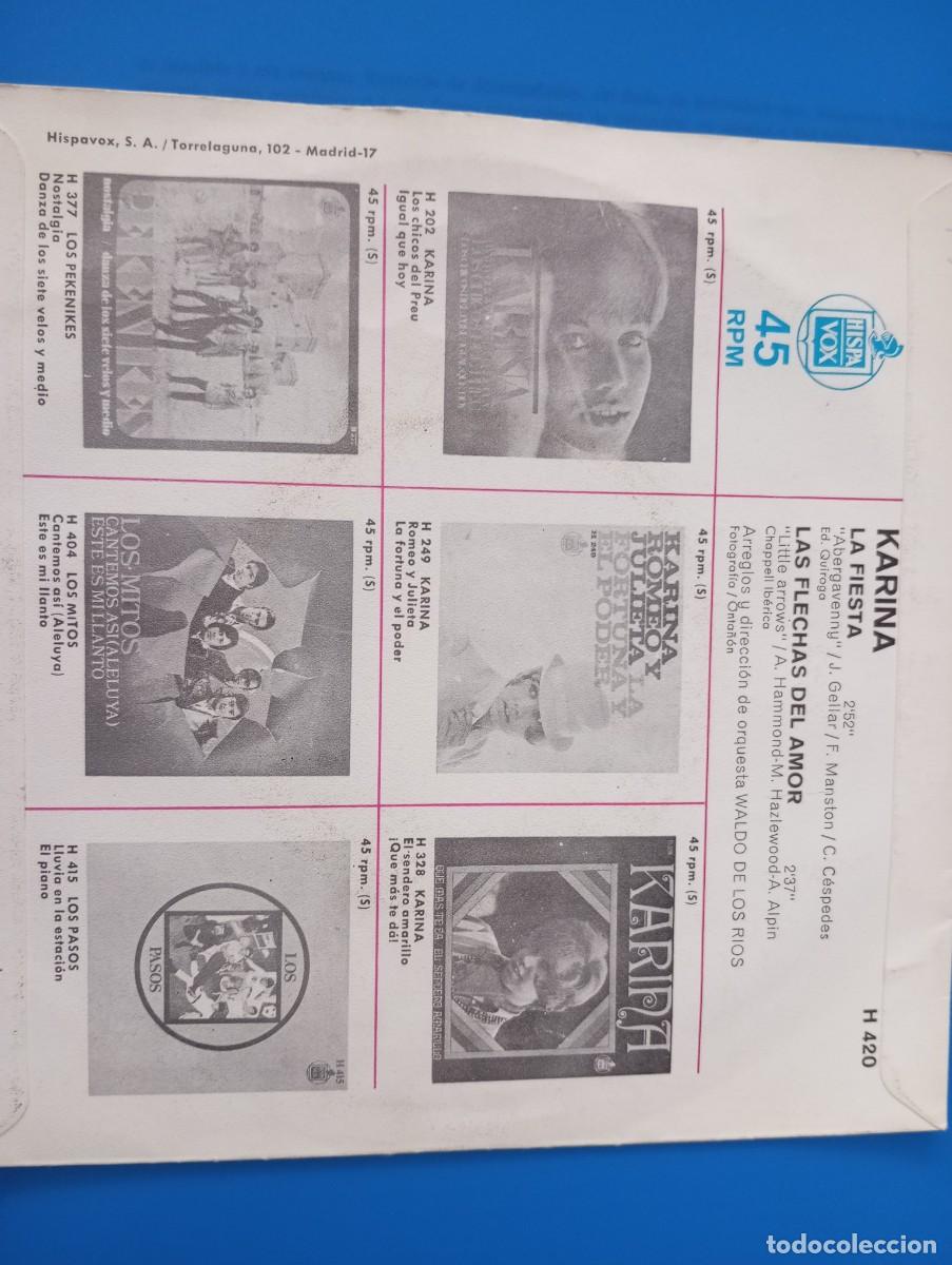 Discos de vinilo: KARINA, LA FIESTA, LAS FLECHAS DEL AMOR - Foto 2