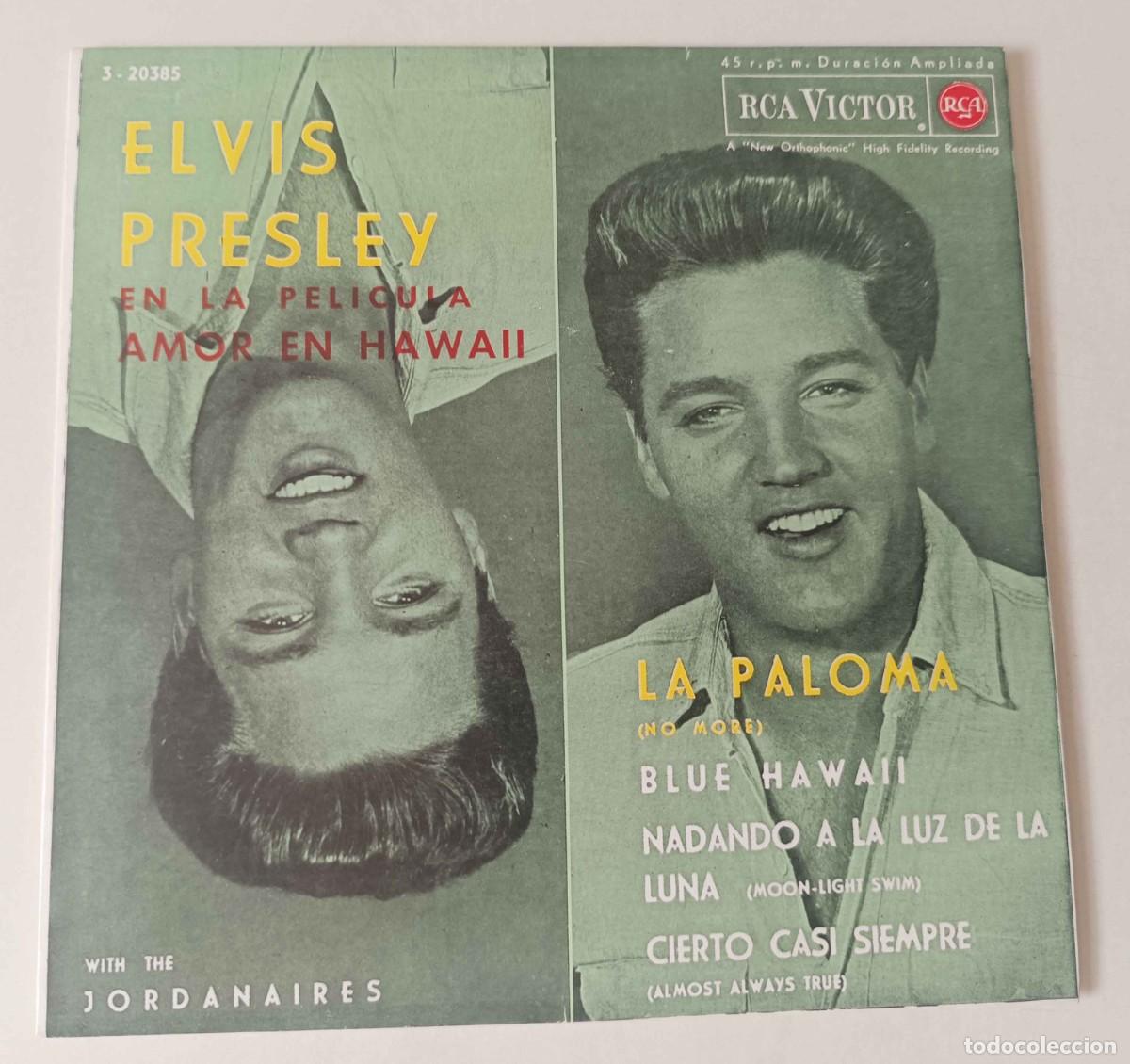 Discos de vinilo: ELVIS PRESLEY WITH THE JORDANAIRES 'La Paloma (No More)' Single 7&rdquo; vinilo 1962 edici&oacute;n SPAIN 3-20385