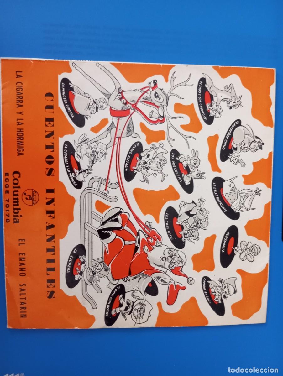 Discos de vinilo: CUENTOS INFANTILES, LA CIGARRA Y LA HORMIGA Y EL ENANO SALTAR&Iacute;N, SINGLE DE VINILO