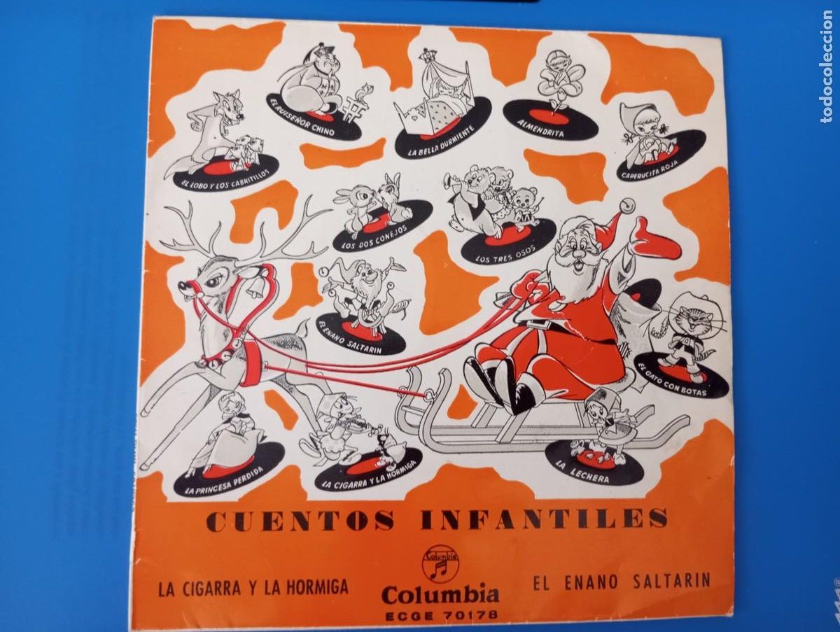 Discos de vinilo: CUENTOS INFANTILES, LA CIGARRA Y LA HORMIGA Y EL ENANO SALTAR&Iacute;N, SINGLE DE VINILO