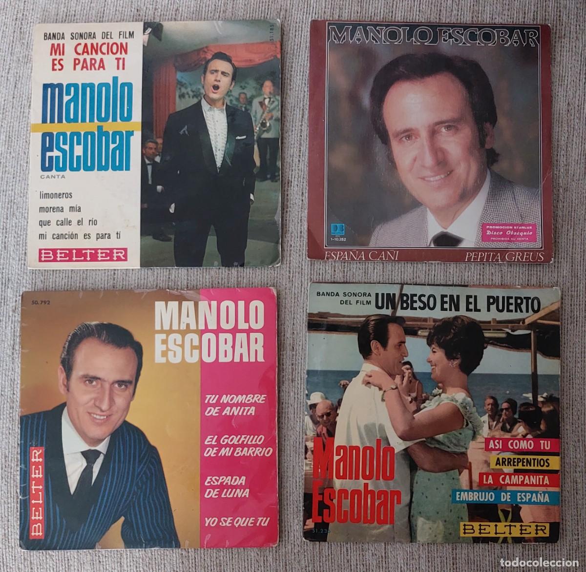 Discos de vinilo: Cuatro discos de vinilo single/EP de Manolo Escobar