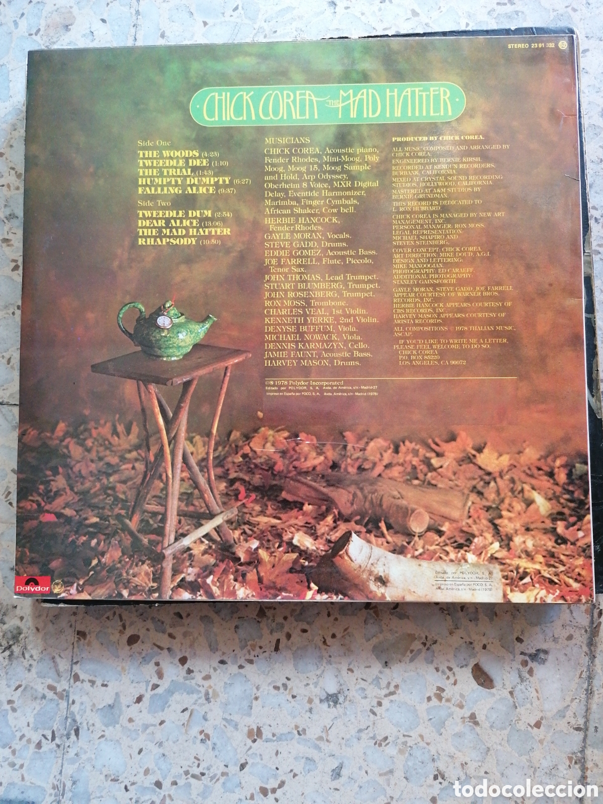 Discos de vinilo: LP CHICK COREA THE MAD HATTER 1978 ESPA&Ntilde;A INSERT EX - Foto 2