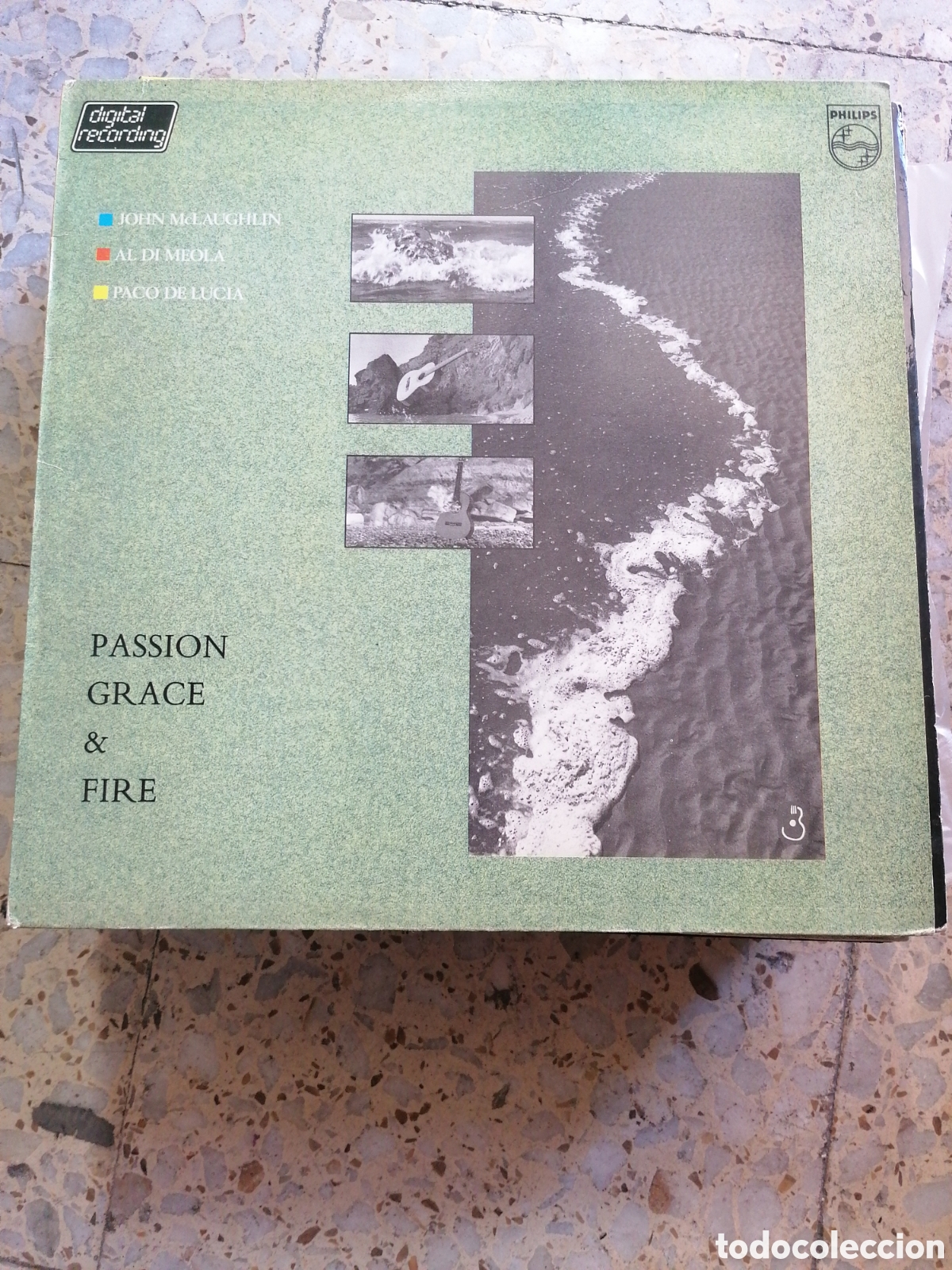 Discos de vinilo: LP JOHN MCLAUGHLIN AL DI MEOLA PACO DE LUCIA PASSION GRACE 1983 ESPA&Ntilde;A