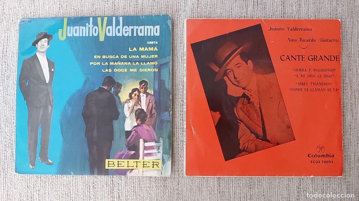 Discos de vinilo: Dos discos de vinilo EP de 7&rdquo; del cantaor Juanito Valderrama