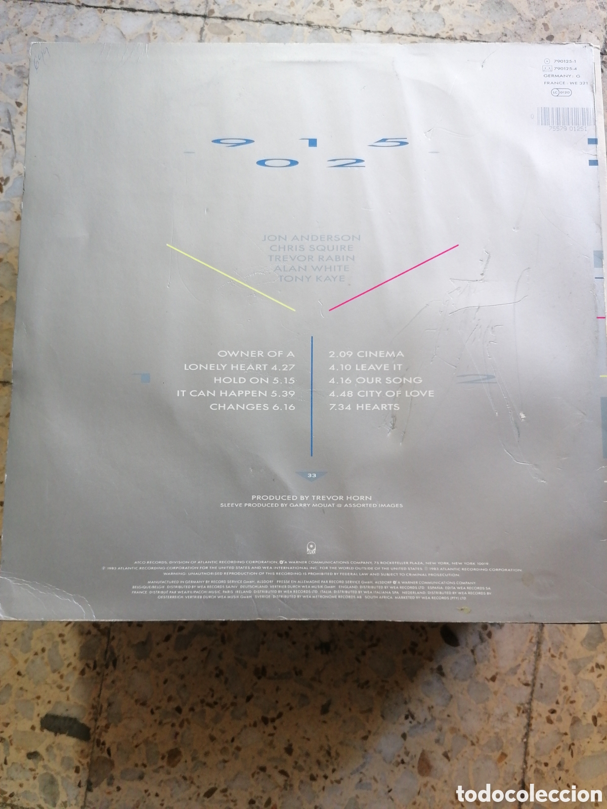 Discos de vinilo: LP YES 90125 UK INSERT - Foto 2