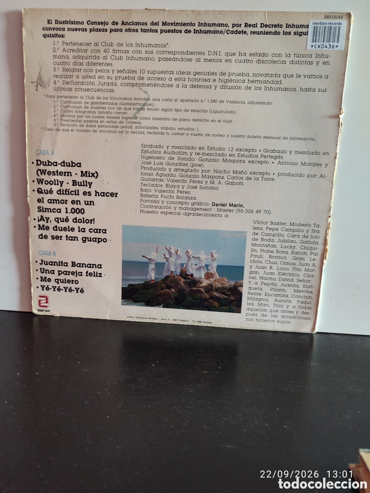 Discos de vinilo: Los Inhumanos &ndash; 30 Hombres Solos - Foto 2