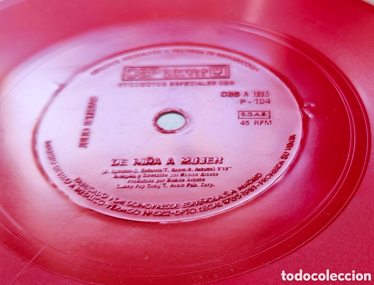 Discos de vinilo: JULIO IGLESIAS - DE NI&Ntilde;A A MUJER - FLEXI DISCO PROMOCIONAL DE 1981 PRODUCTOS ESPECIALES CBS