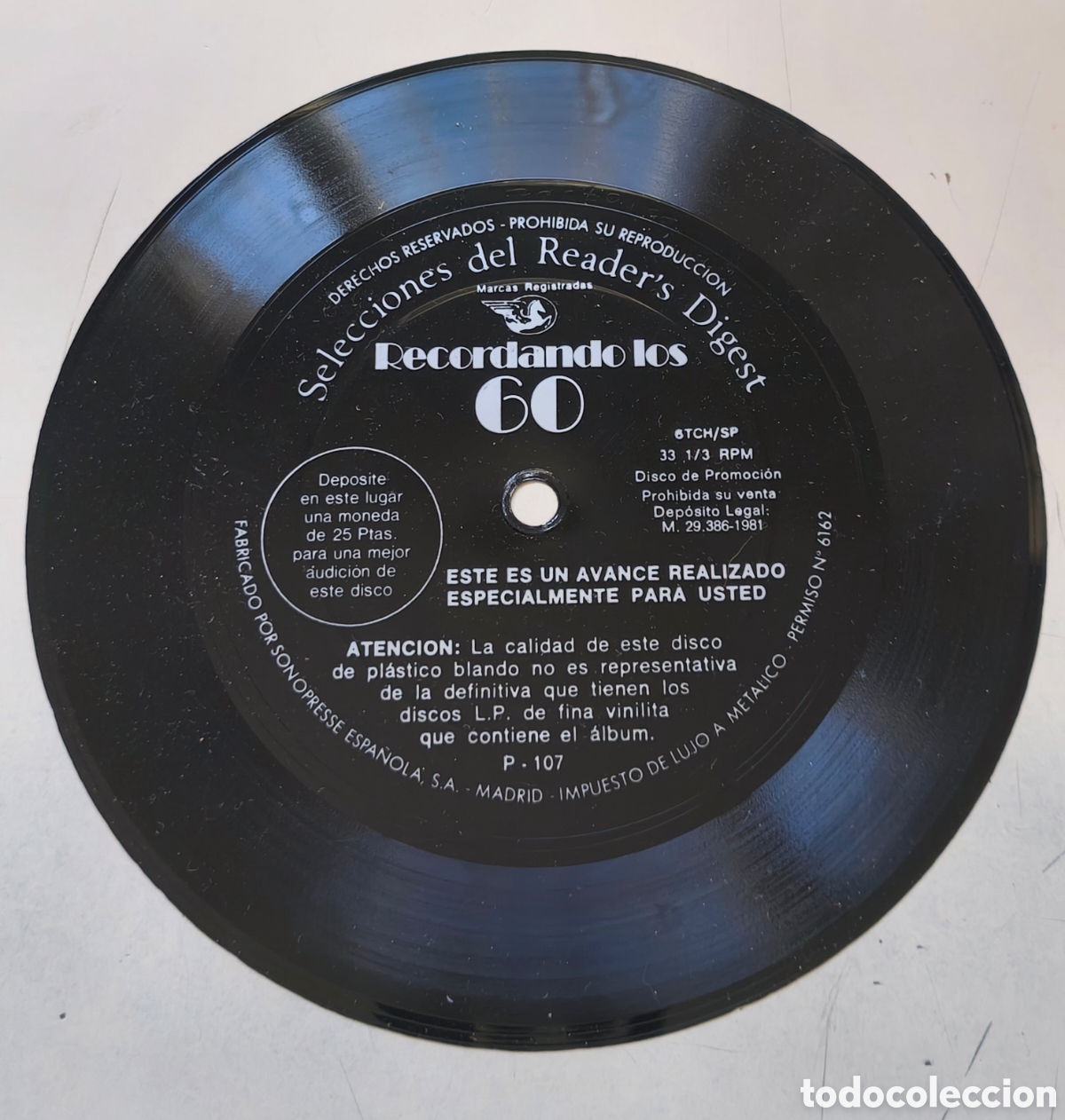 Discos de vinilo: RECORDANDO LOS 60 - SELECCIONES DEL READER&acute;S DIGEST disco flexible - Foto 2