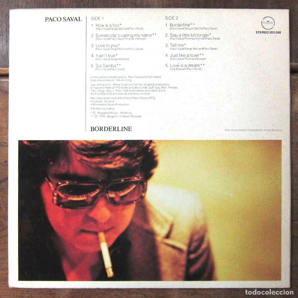 Discos de vinilo: PACO SAVAL - BORDERLINE - 1980 - - Foto 2