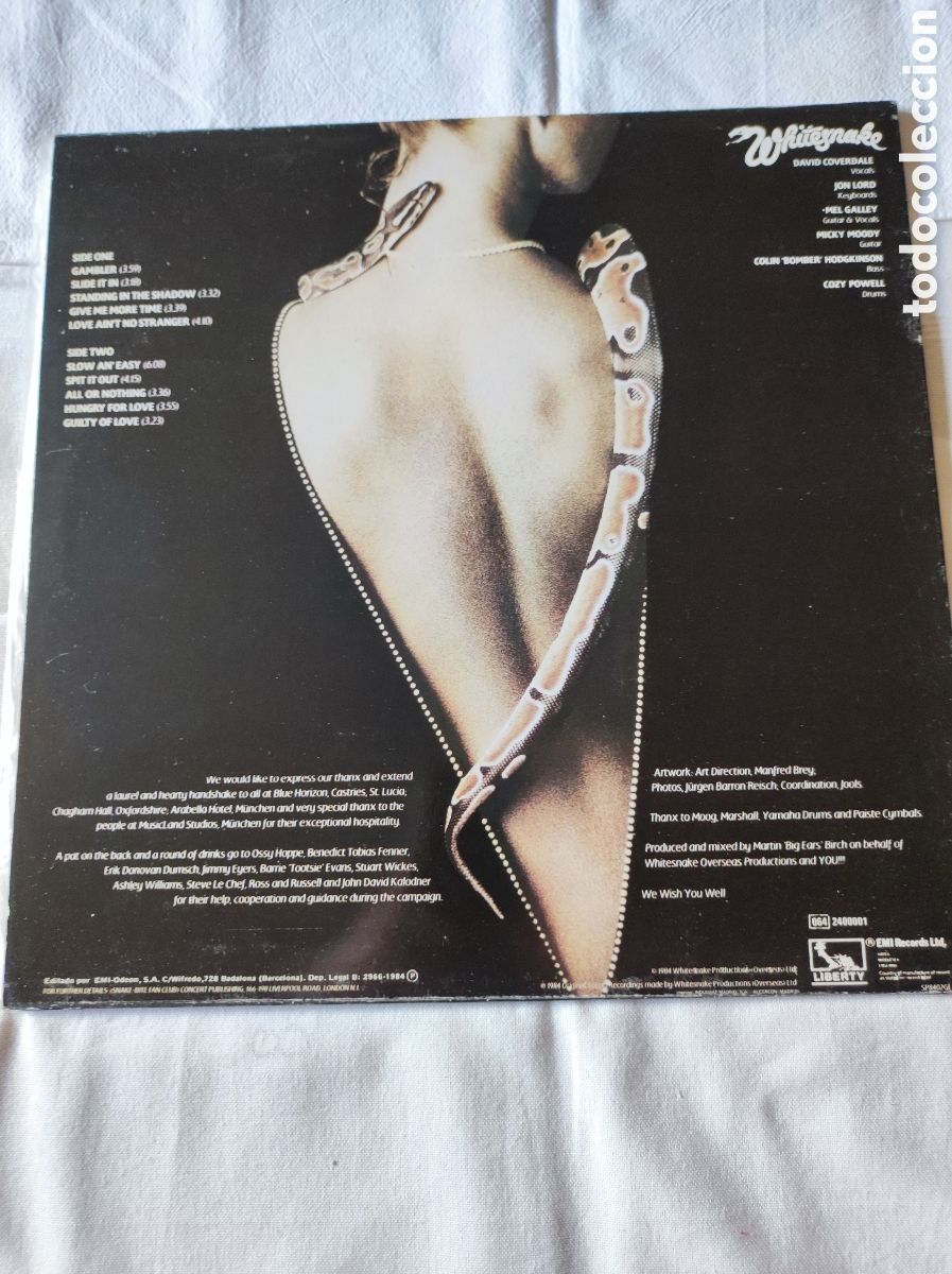 Discos de vinilo: WHITESNAKE - SLIDE IT IN - Foto 2