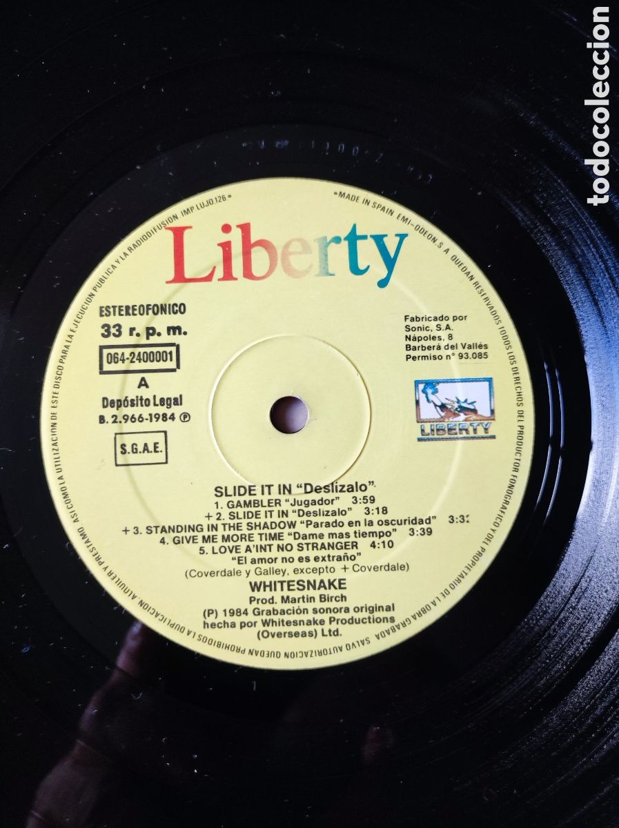 Discos de vinilo: WHITESNAKE - SLIDE IT IN - Foto 3