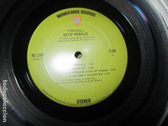 Discos de vinilo: DEEP PURPLE - FIREBALL LP - ORIGINAL U.S.A. - WARNER BROS. RECORDS 1971 - MUY NUEVO (5) SIN FUNDA