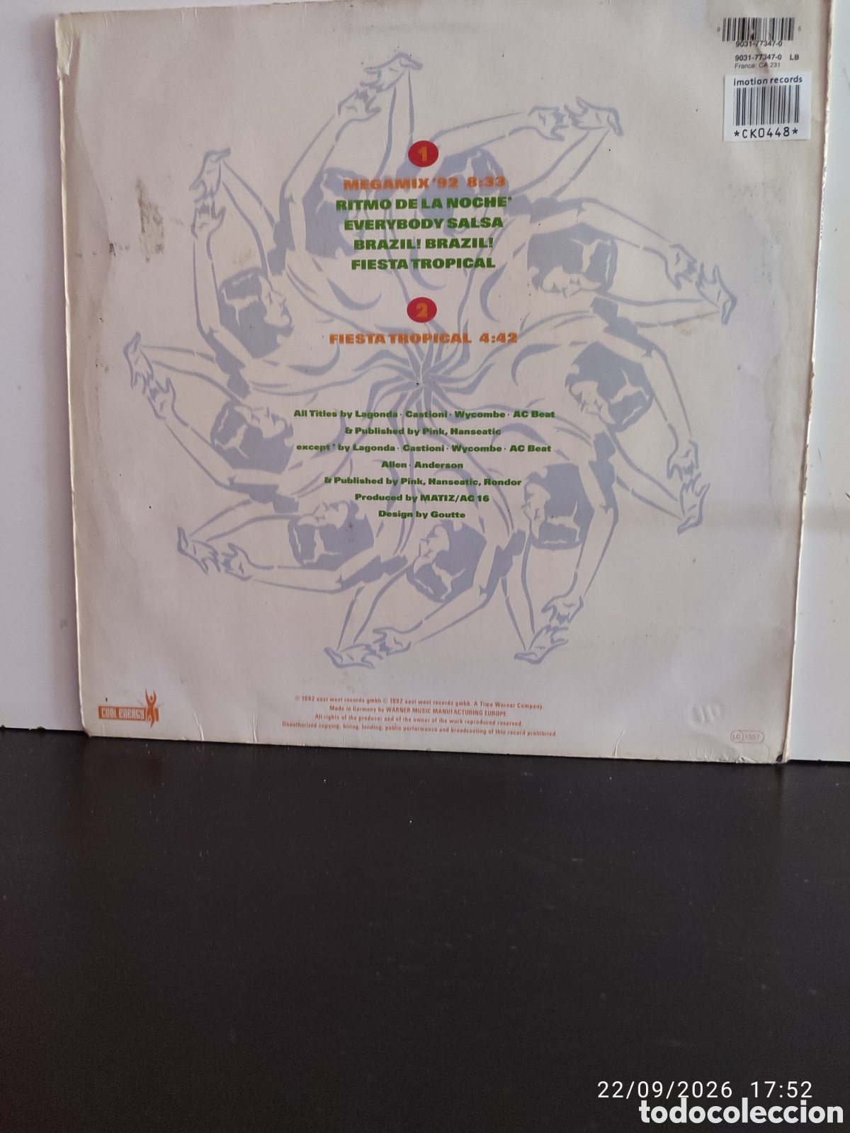 Discos de vinilo: Chocolate &ndash; Megamix 92 - Foto 2