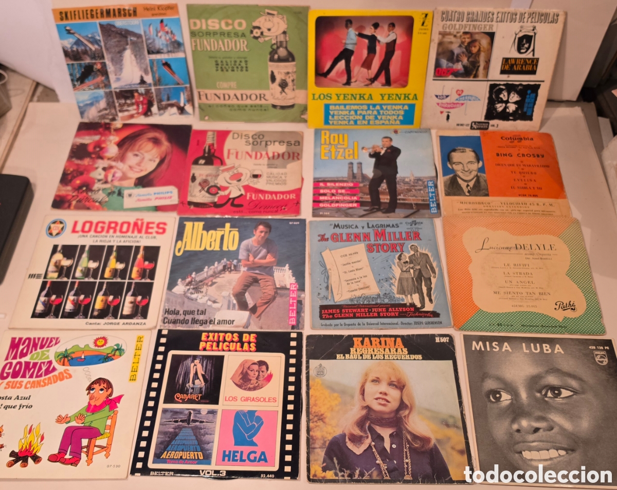 Discos de vinilo: SINGLES. 16 DISCOS DE 45 RPM. DISTINTAS EPOCAS Y A&Ntilde;OS.