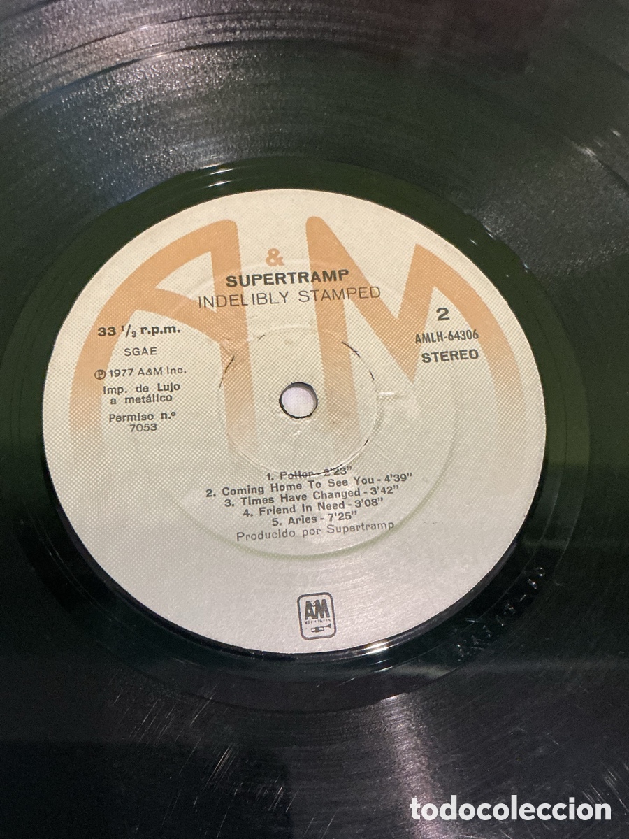 Discos de vinilo: Supertramp &ndash; Indelibly Stamped &ndash; LP A&M &ndash; Rock Progresivo - Foto 7