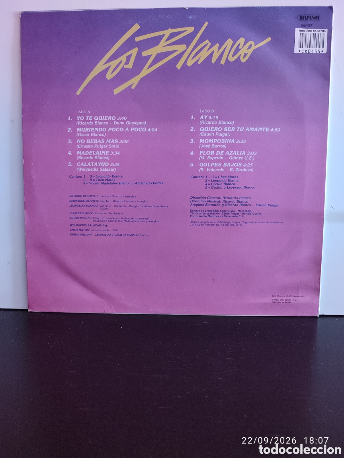 Discos de vinilo: Los Blanco &ndash; Puuuro Sabor - Foto 2
