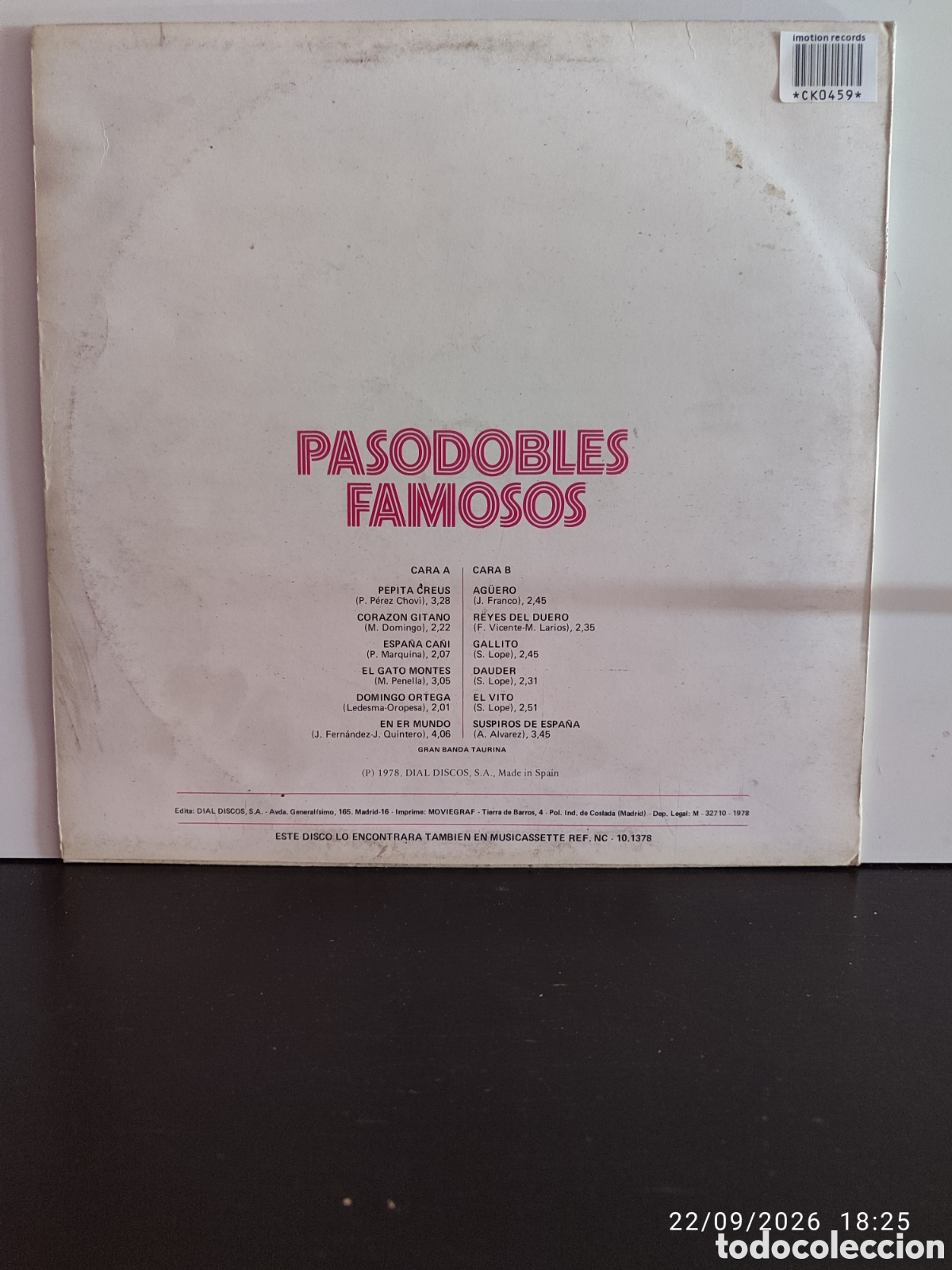 Discos de vinilo: Pasodobles Famosos VINILO - Foto 2