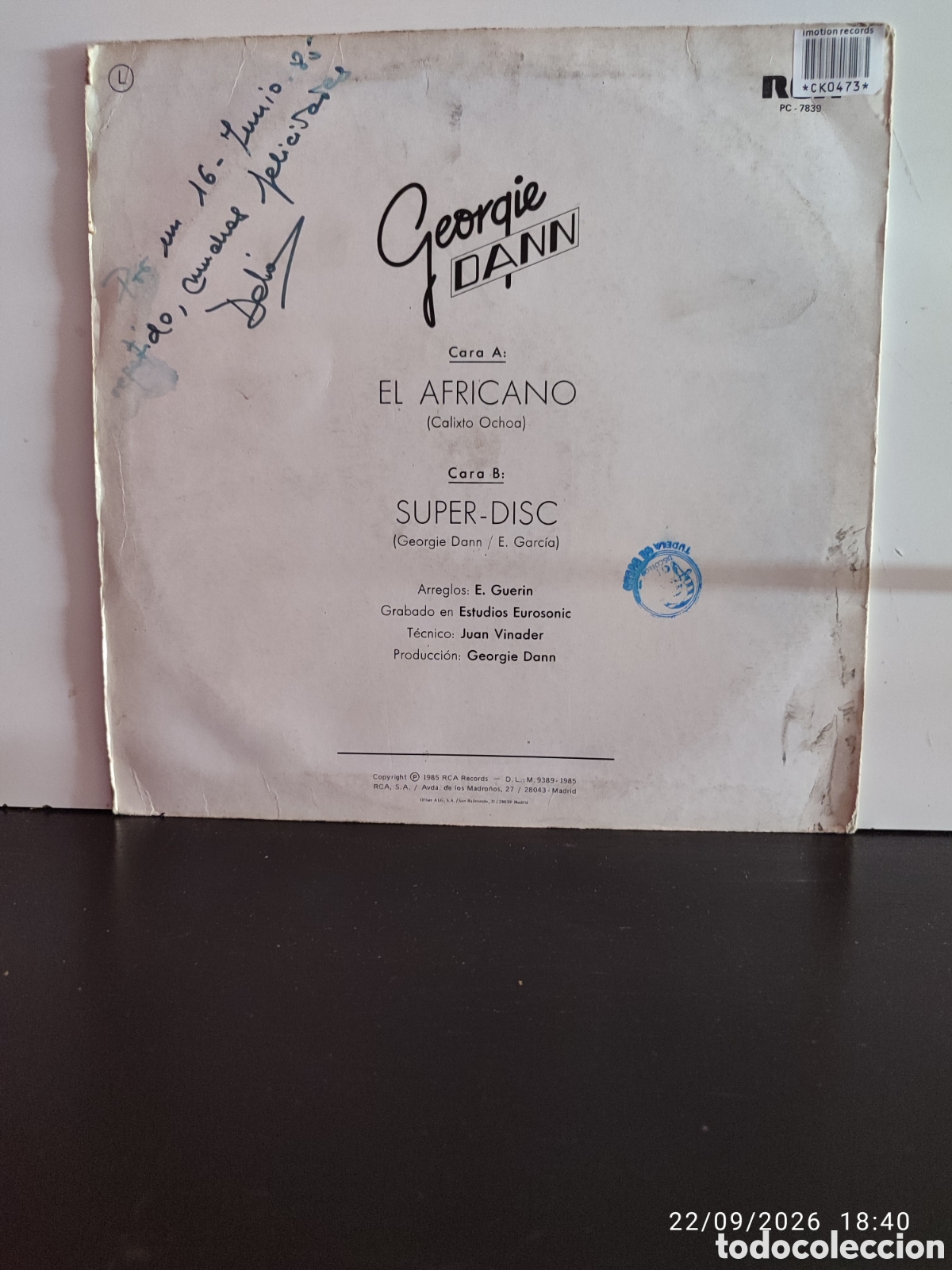 Discos de vinilo: Disco de vinilo CK0473 - Foto 2